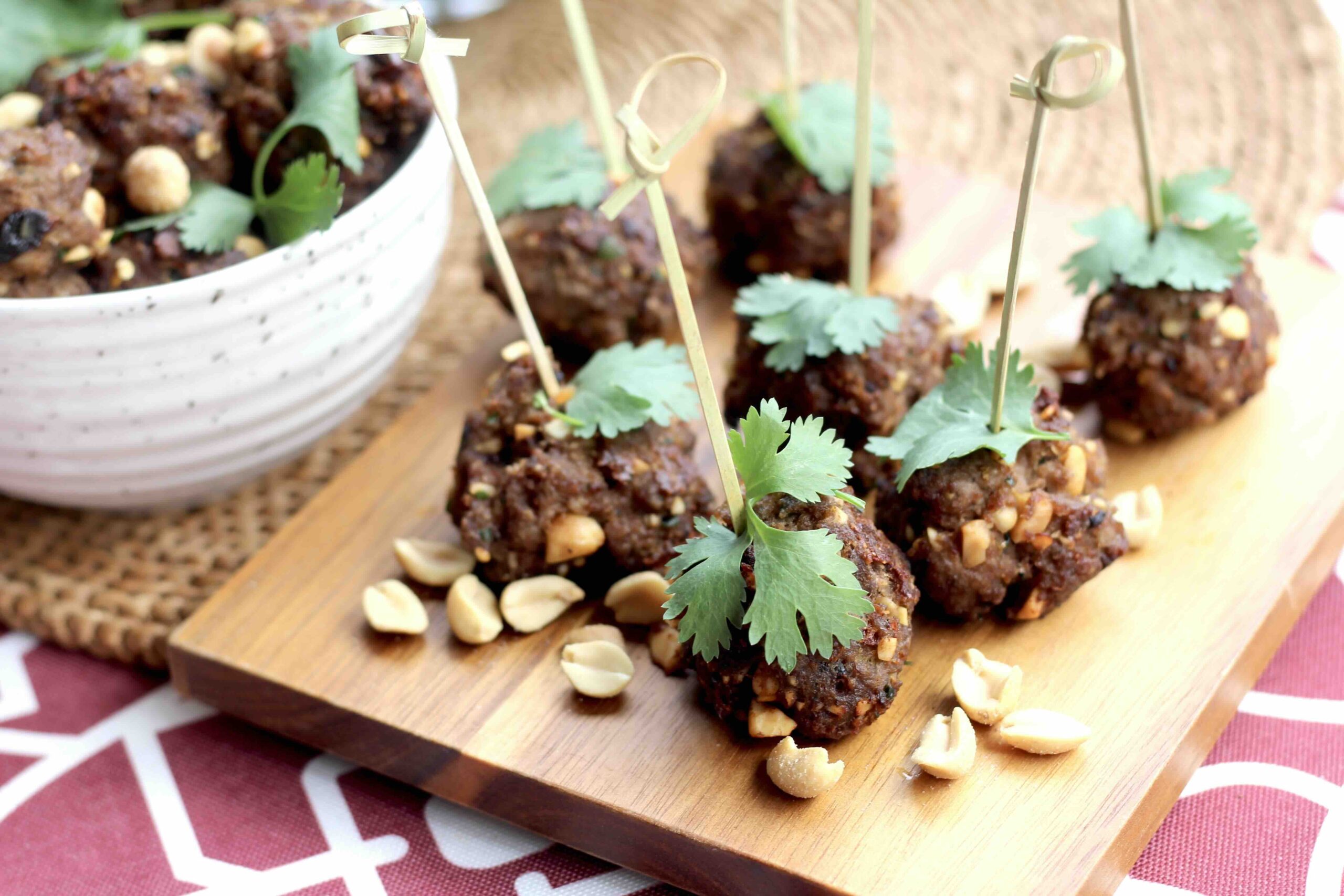 CHILI CRISP PEANUT MEATBALLS