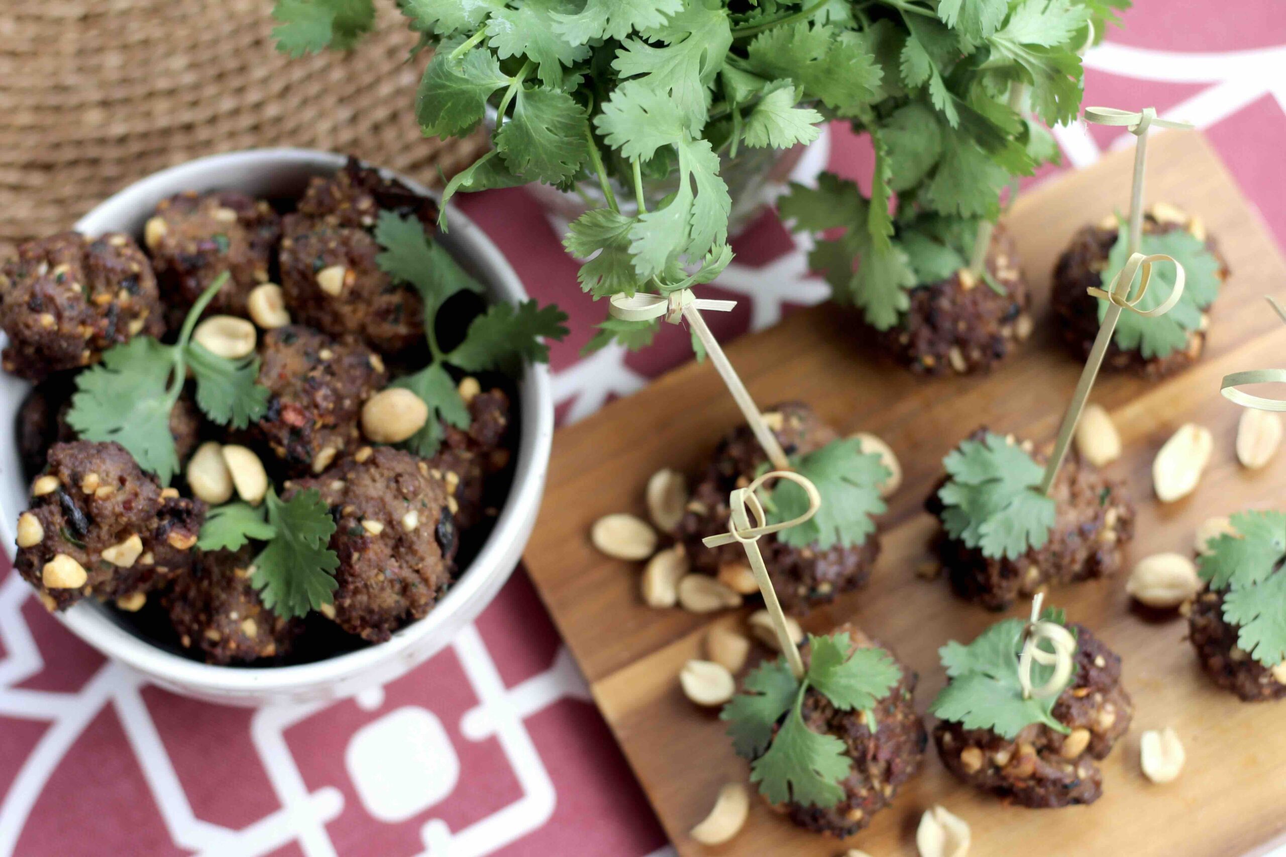 CHILI CRISP PEANUT MEATBALLS