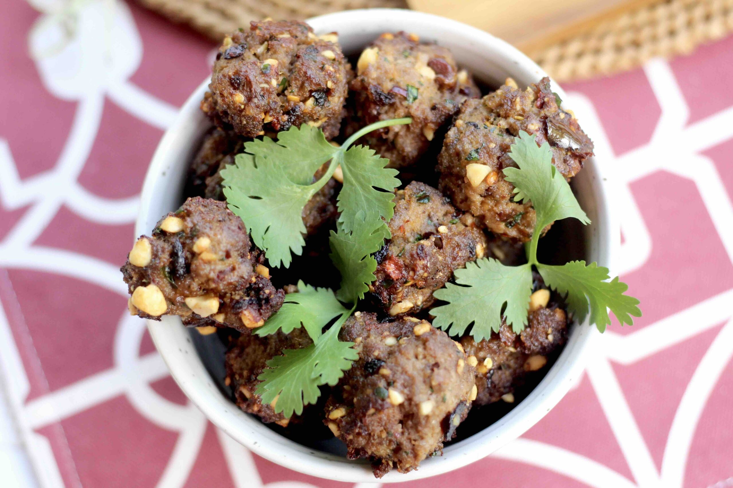 Chili Crisp Peanut Meatballs