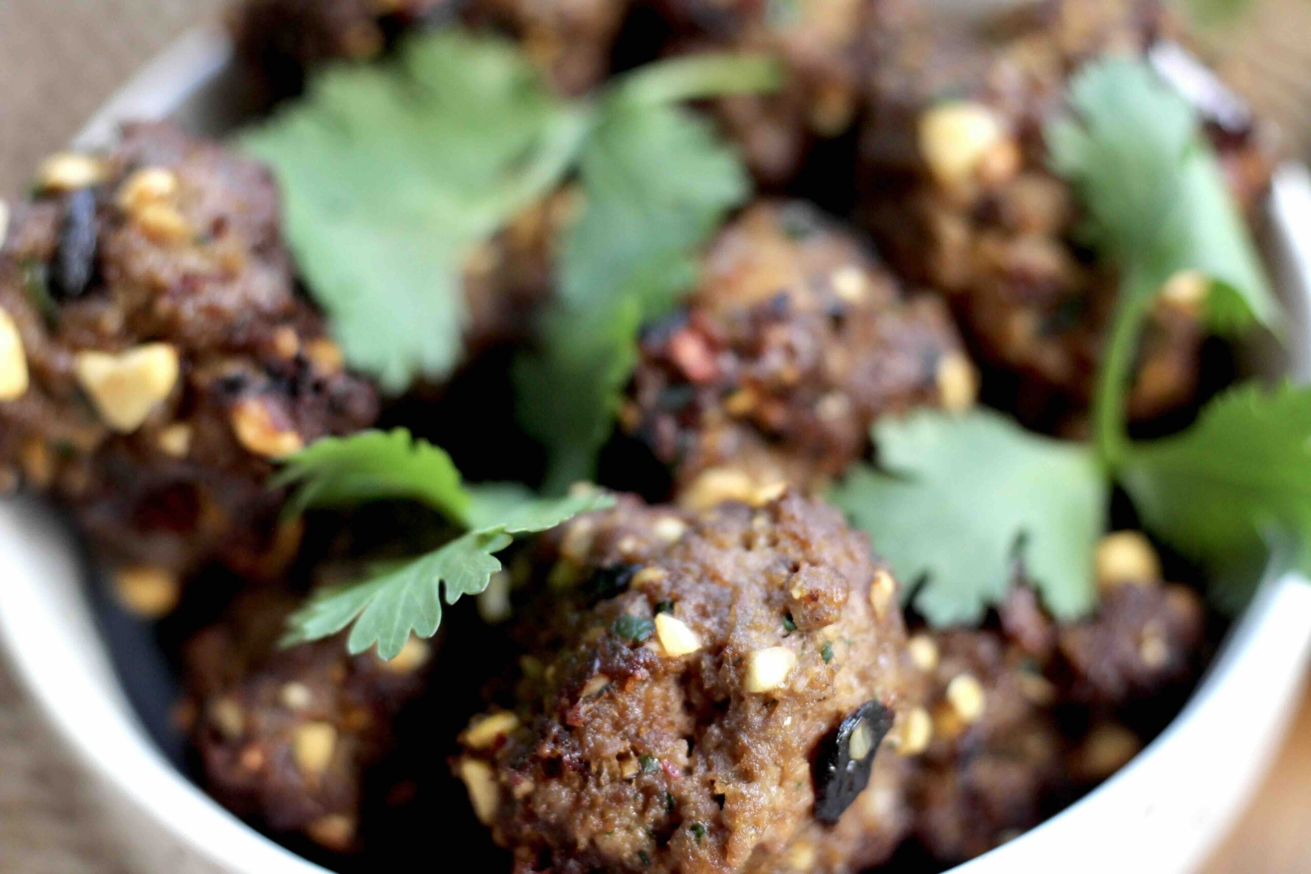  Chili Crisp Peanut Meatballs