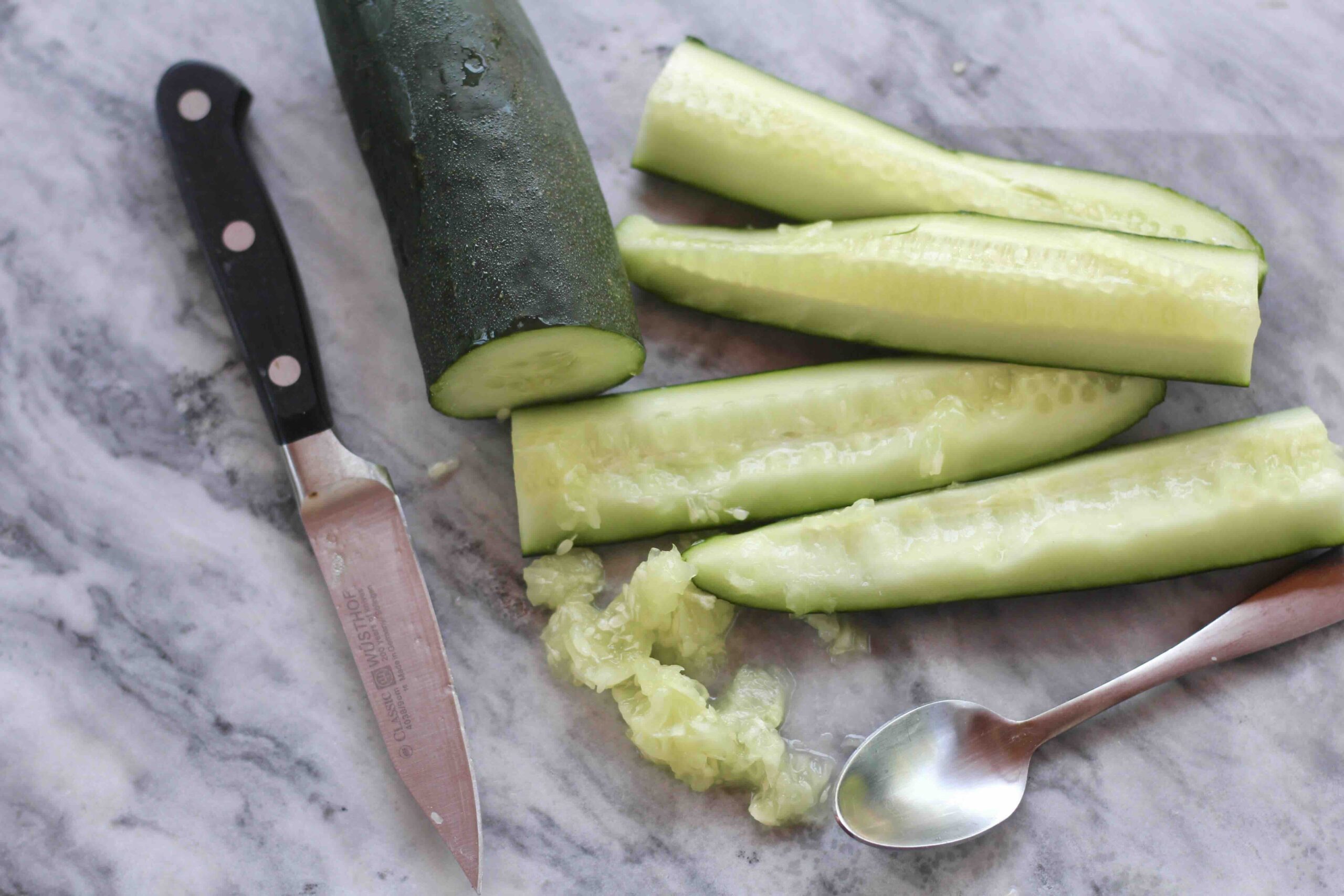 de-seeding cucumbers