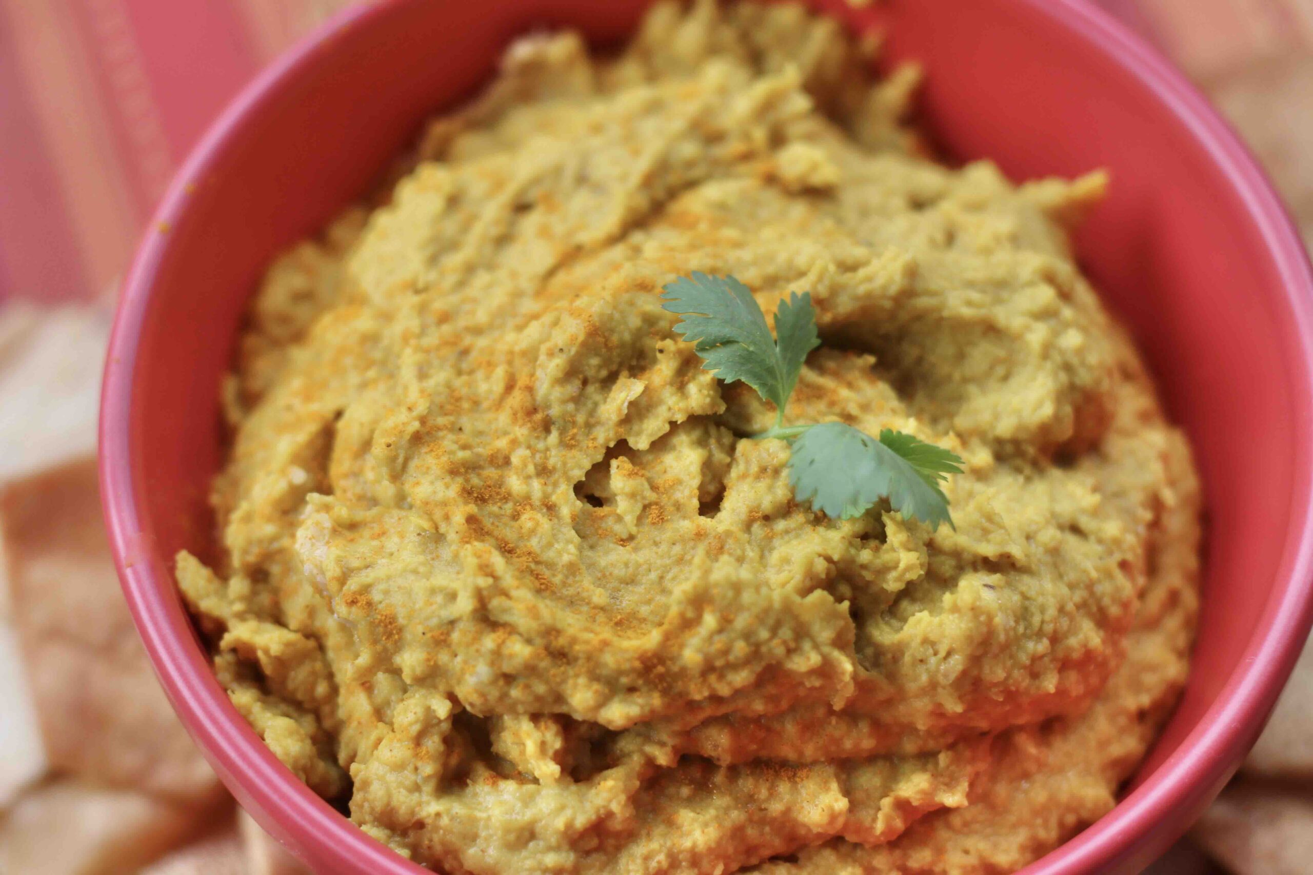 Garlicky Golden Beet Turmeric Hummus