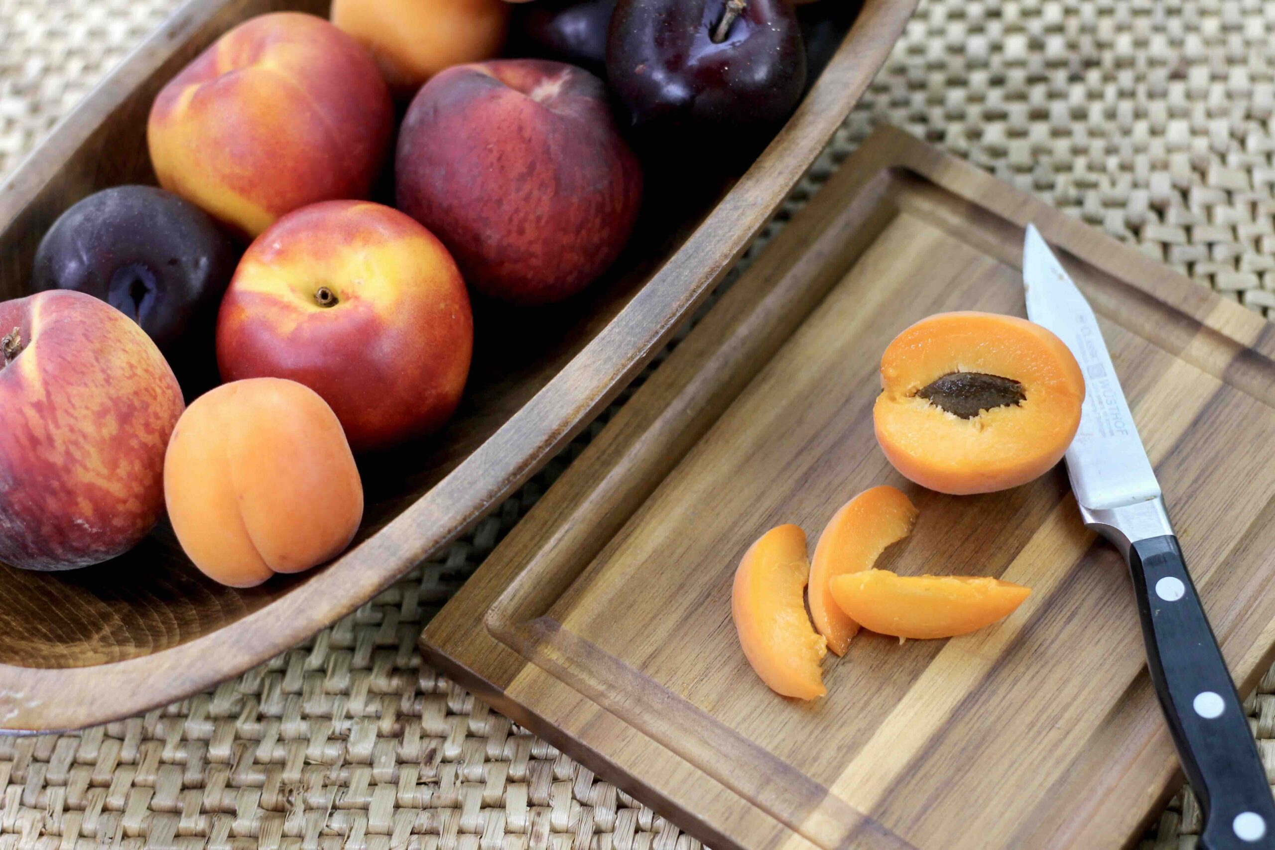 slicing summer fruit