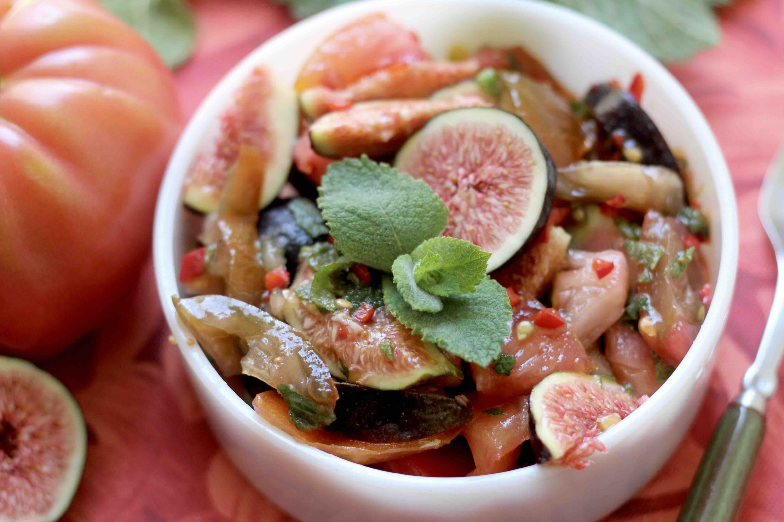 Tomato Fig Mint Salad