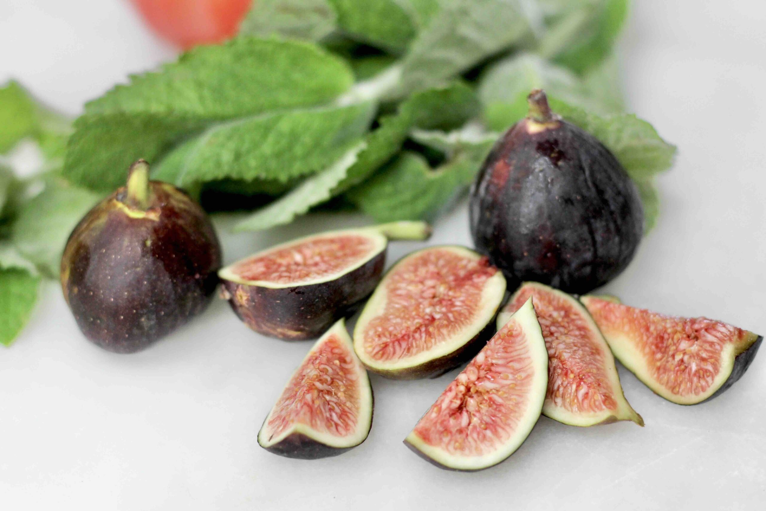 Fresh figs and mint