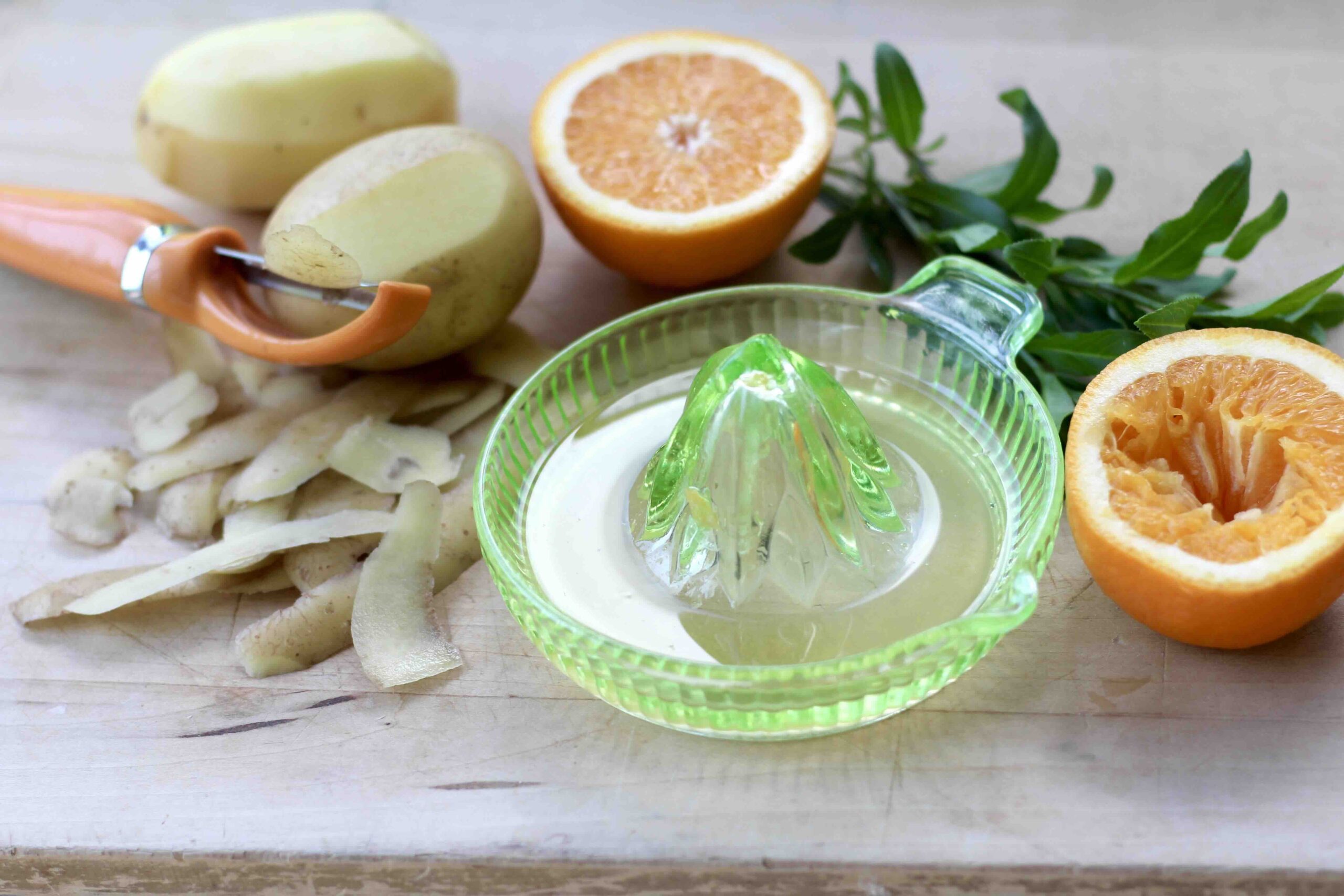 Potatoes, orange, tarragon