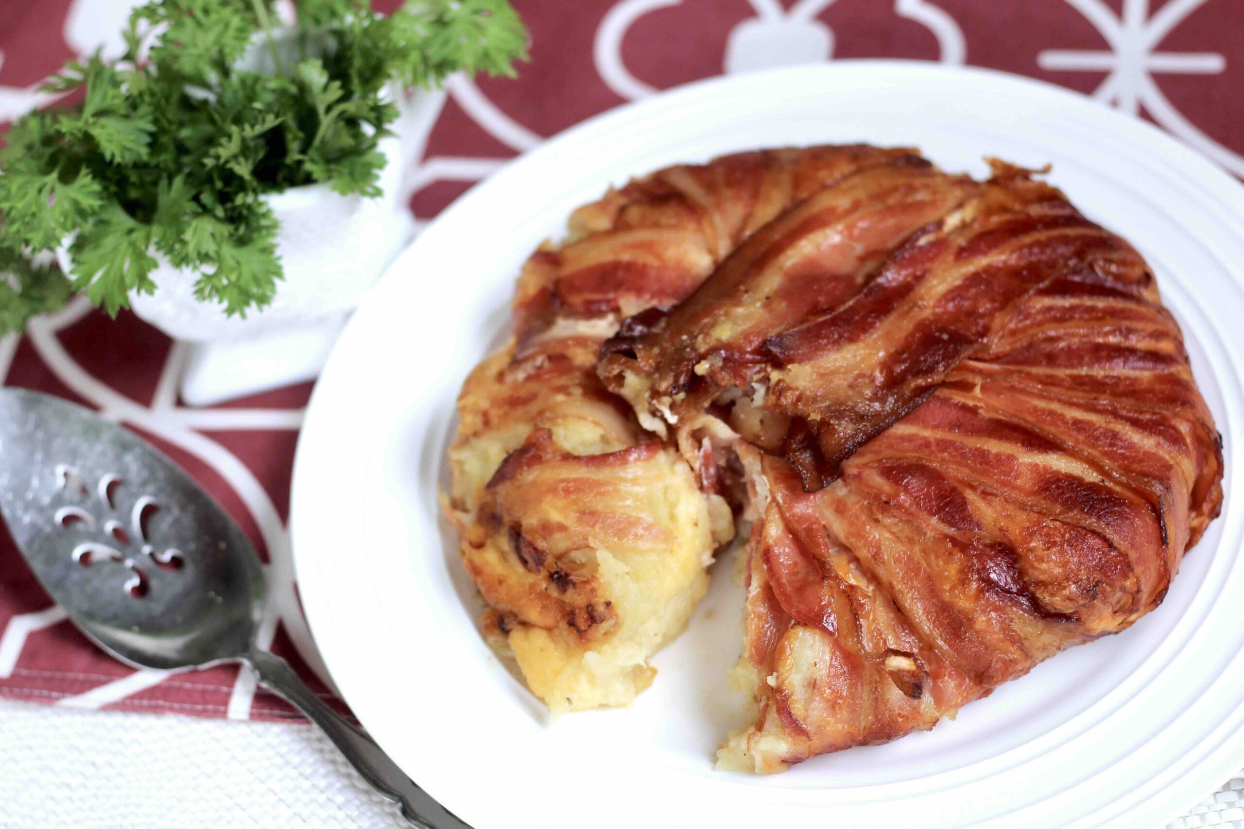 CHEESY BACON-WRAPPED HORSERADISH POTATOES