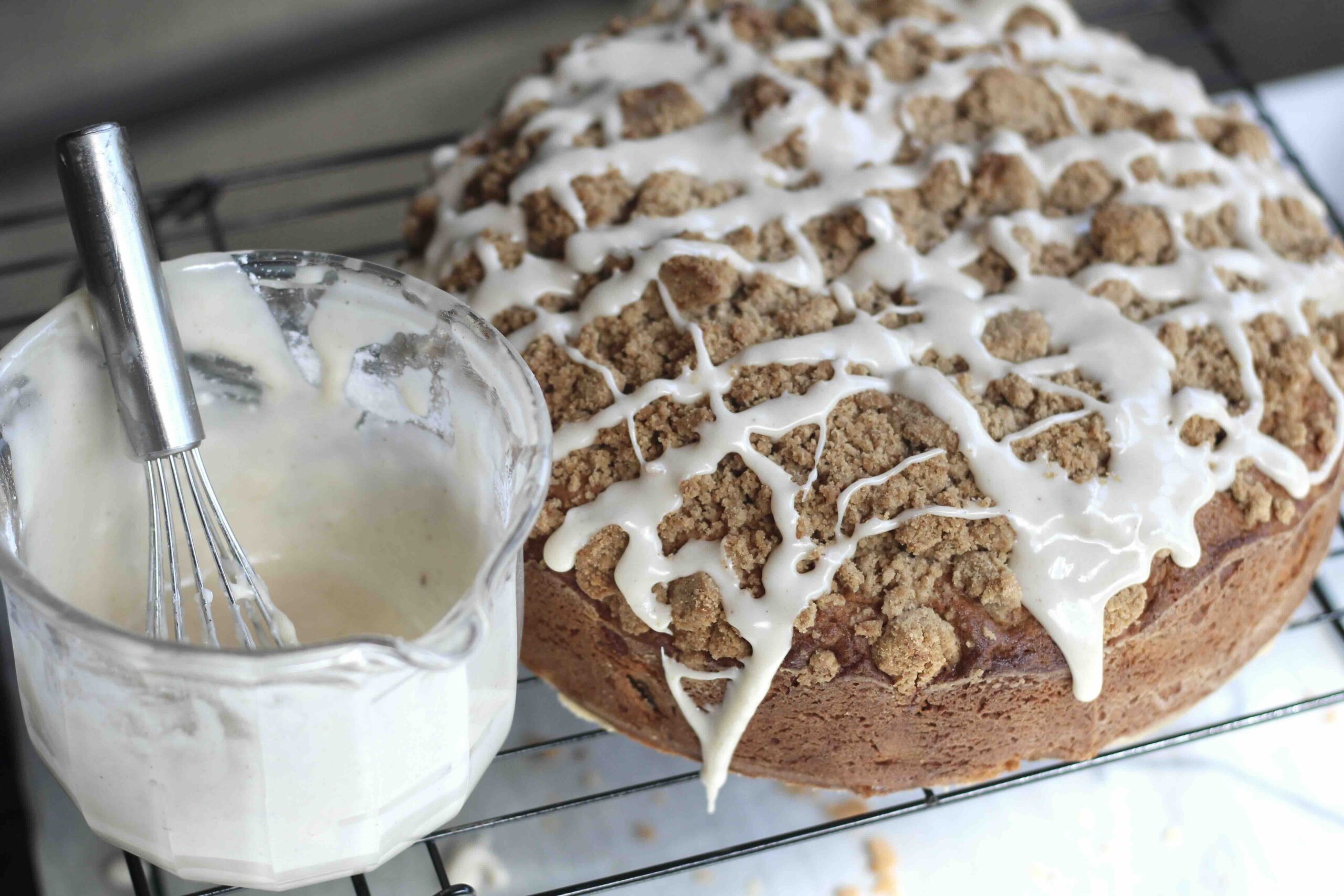 Spiced Pear Streusel Cake