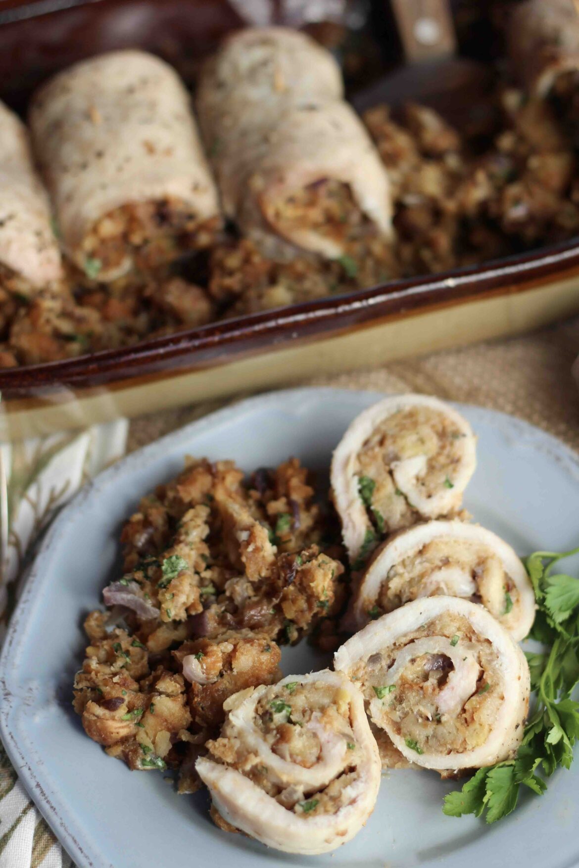 Chestnut Stuffing Turkey Roulade