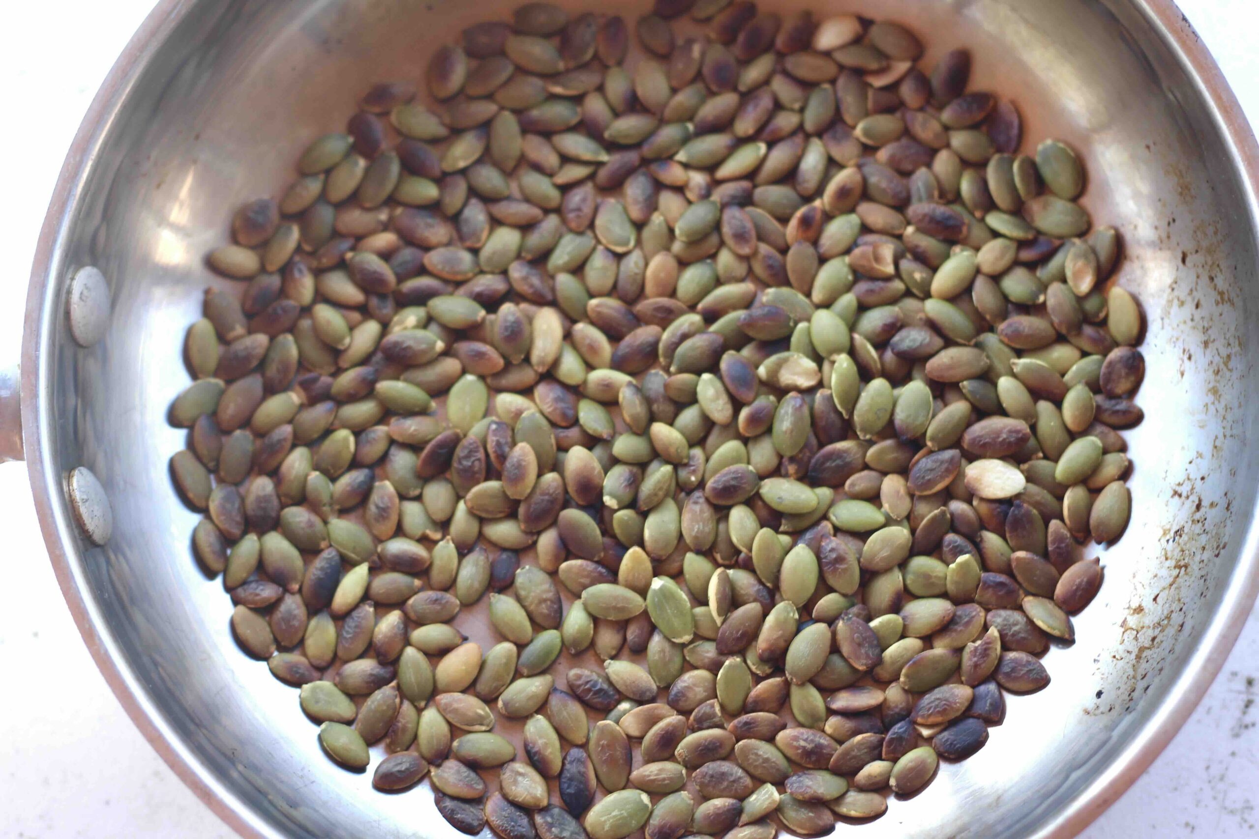 Toasting pumpkin seeds