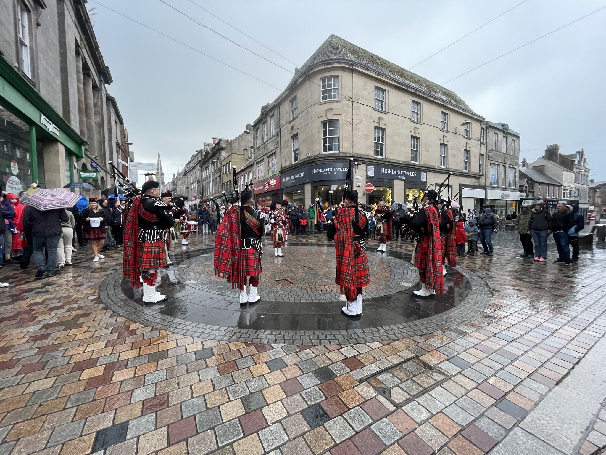 Exploring Inverness Scotland - Bagpipers