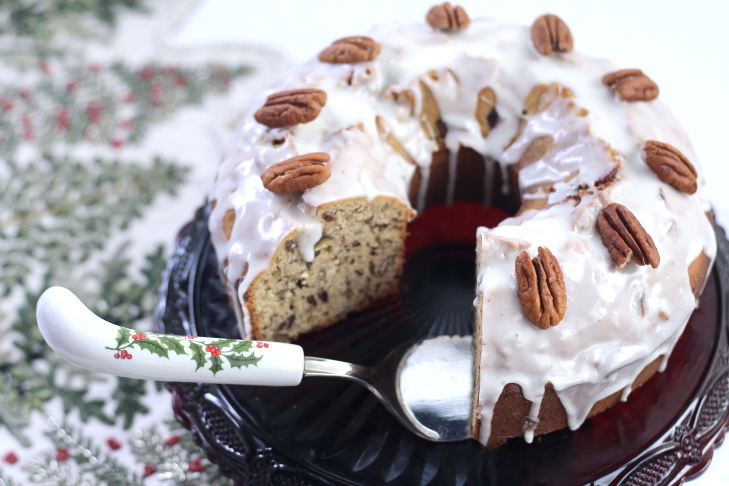 Pecan Egg Nog Bundt Cake