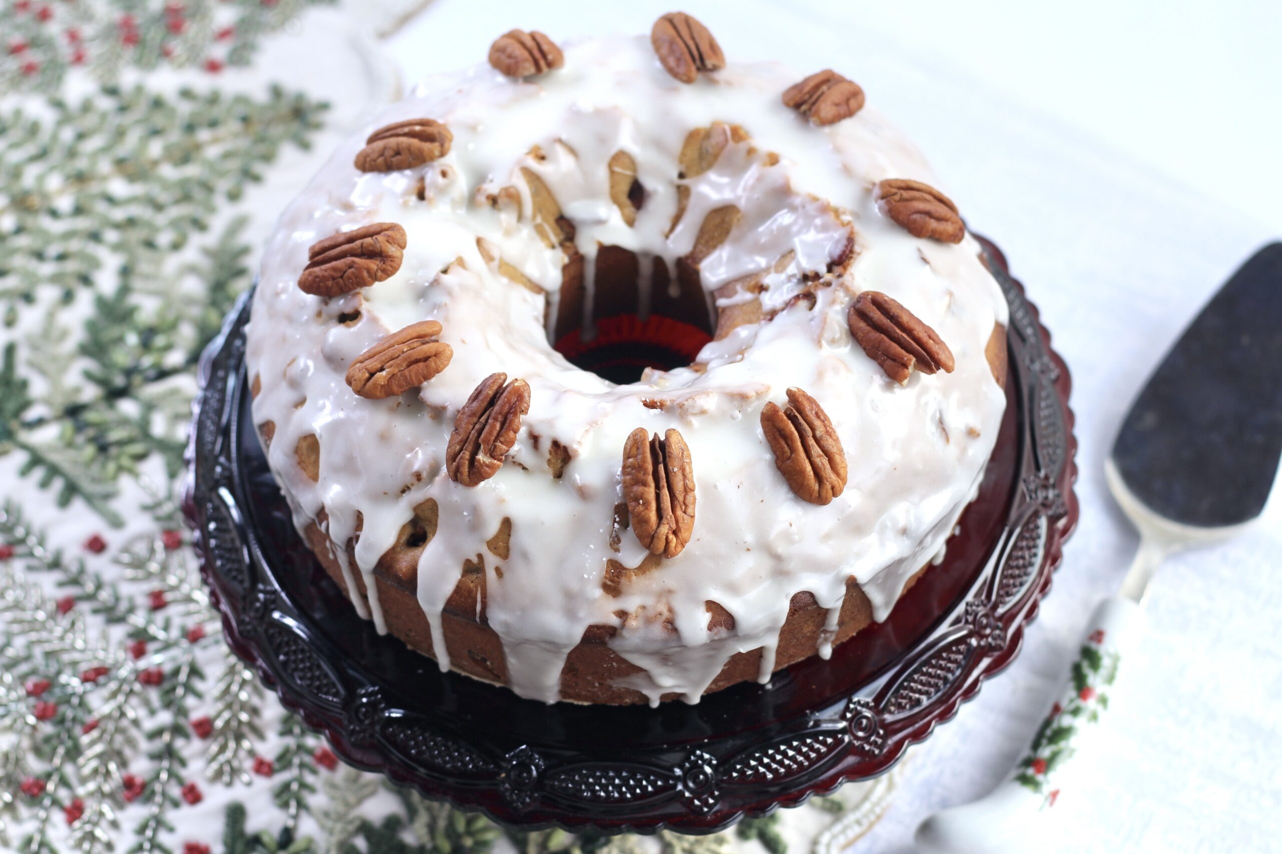 Pecan Egg Nog Bundt Cake