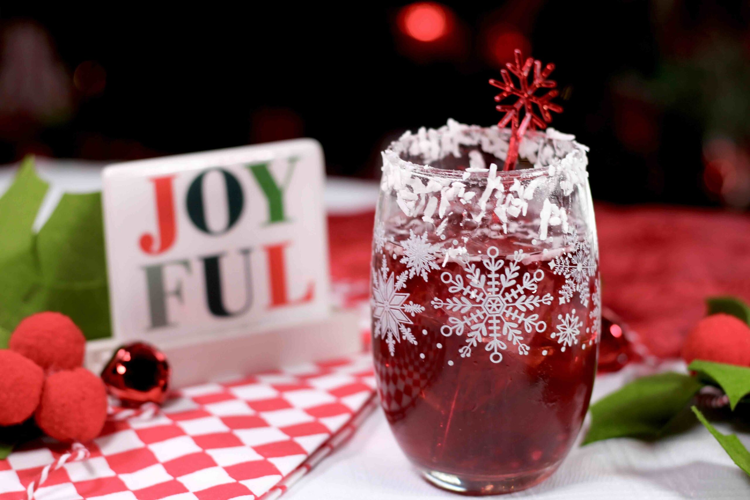 Coconut Pomegranate Christmas Cocktail 