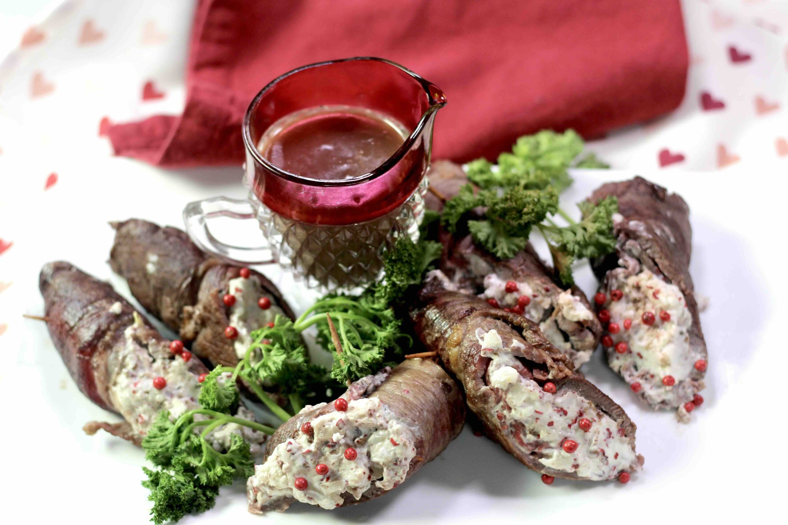 Pink Peppercorn Beef Roulade