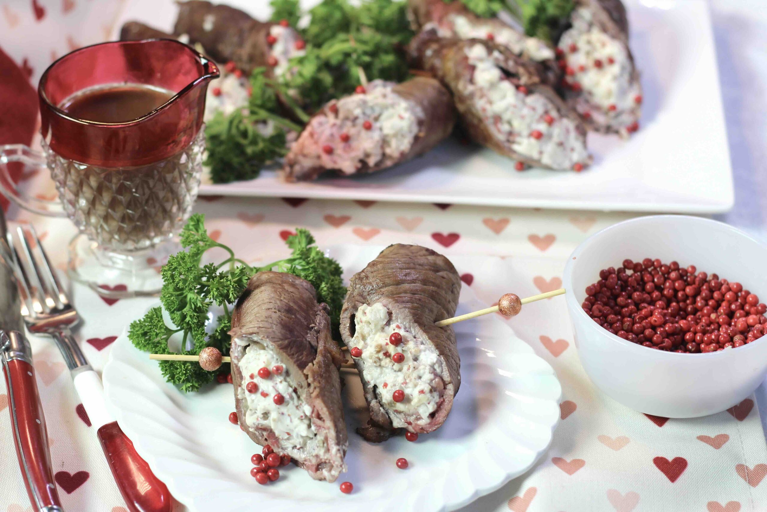 Pink Peppercorn Beef Roulade