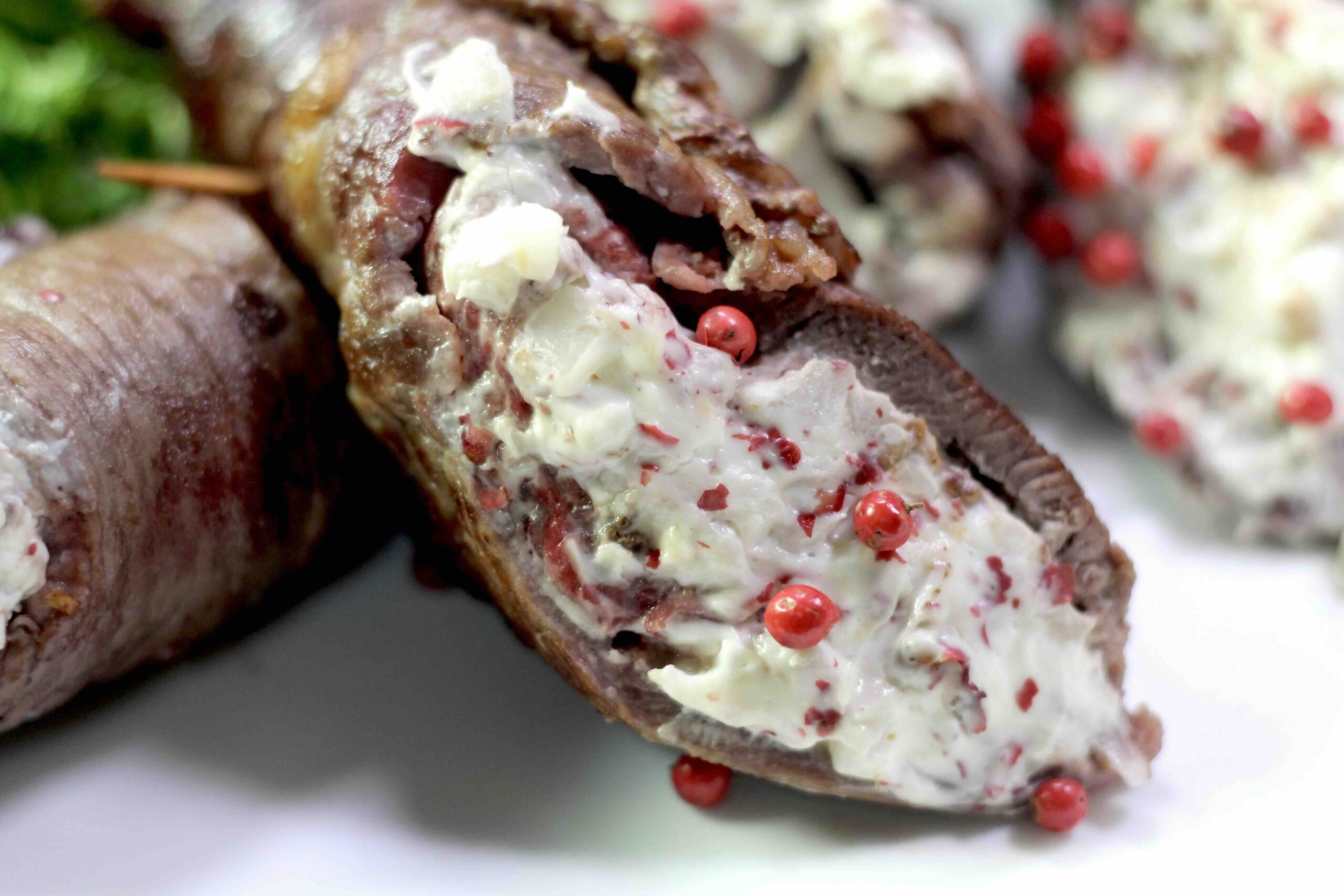 Pink Peppercorn Beef Roulade