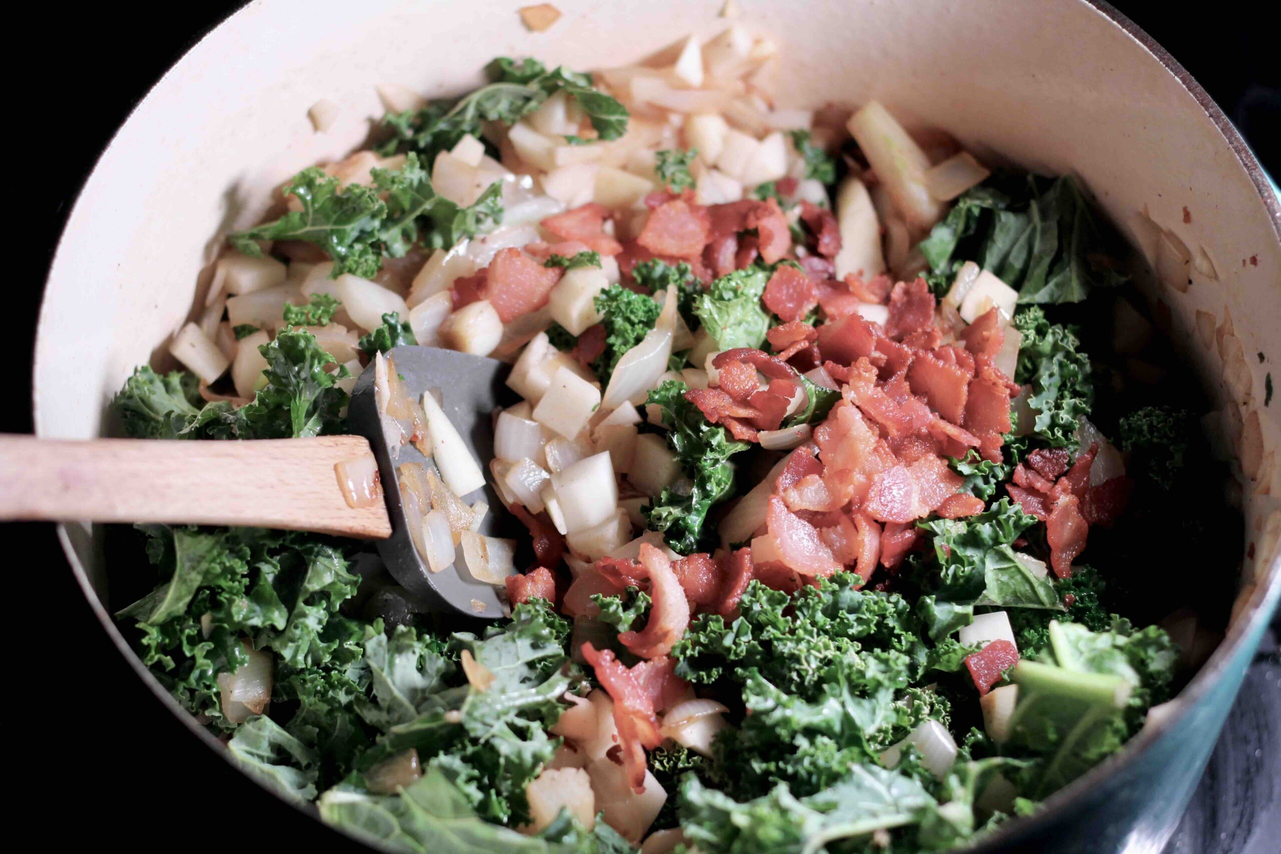 cooking Potato Kale Bratwurst Stew