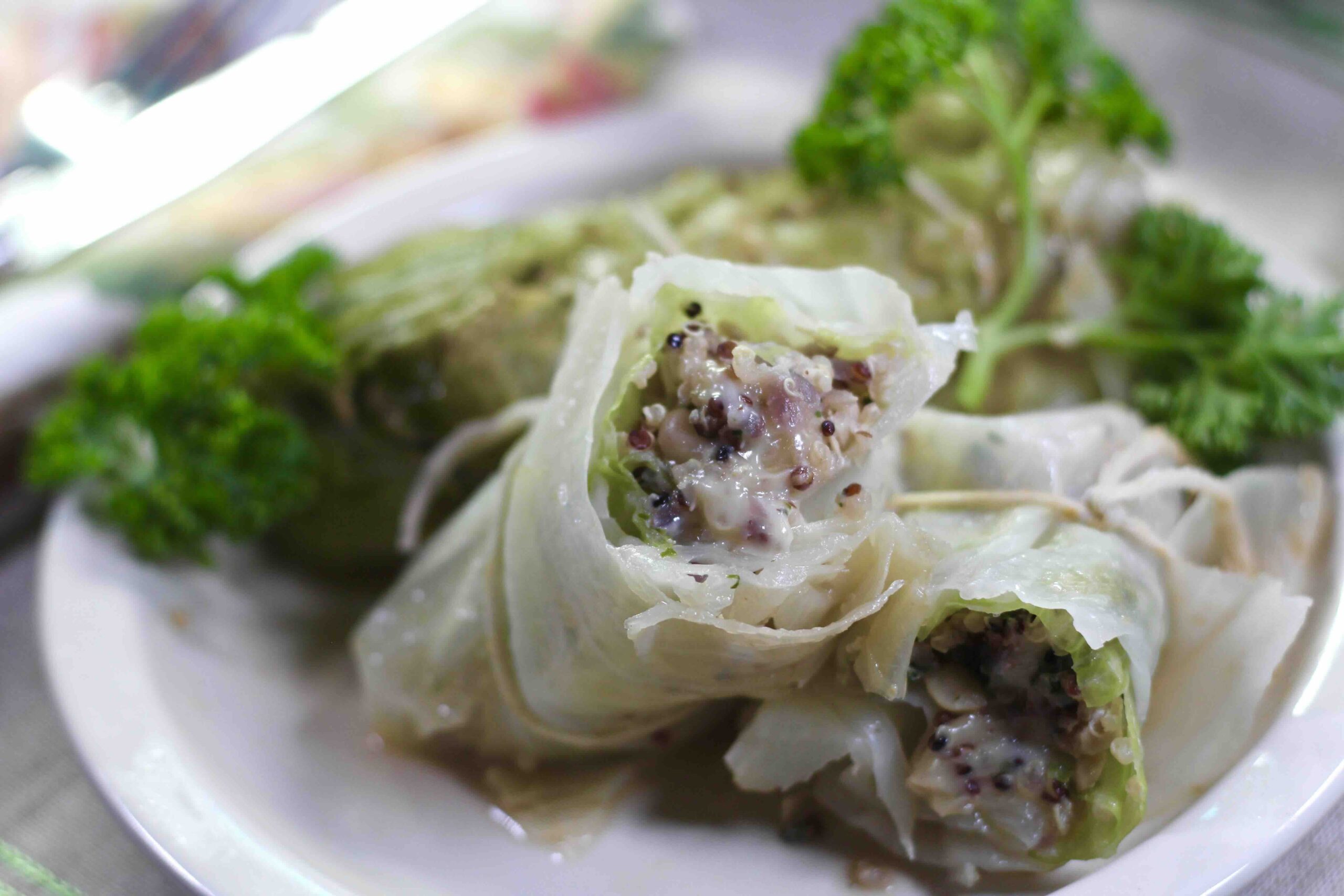 Smoked Gouda Quinoa Cabbage Rolls