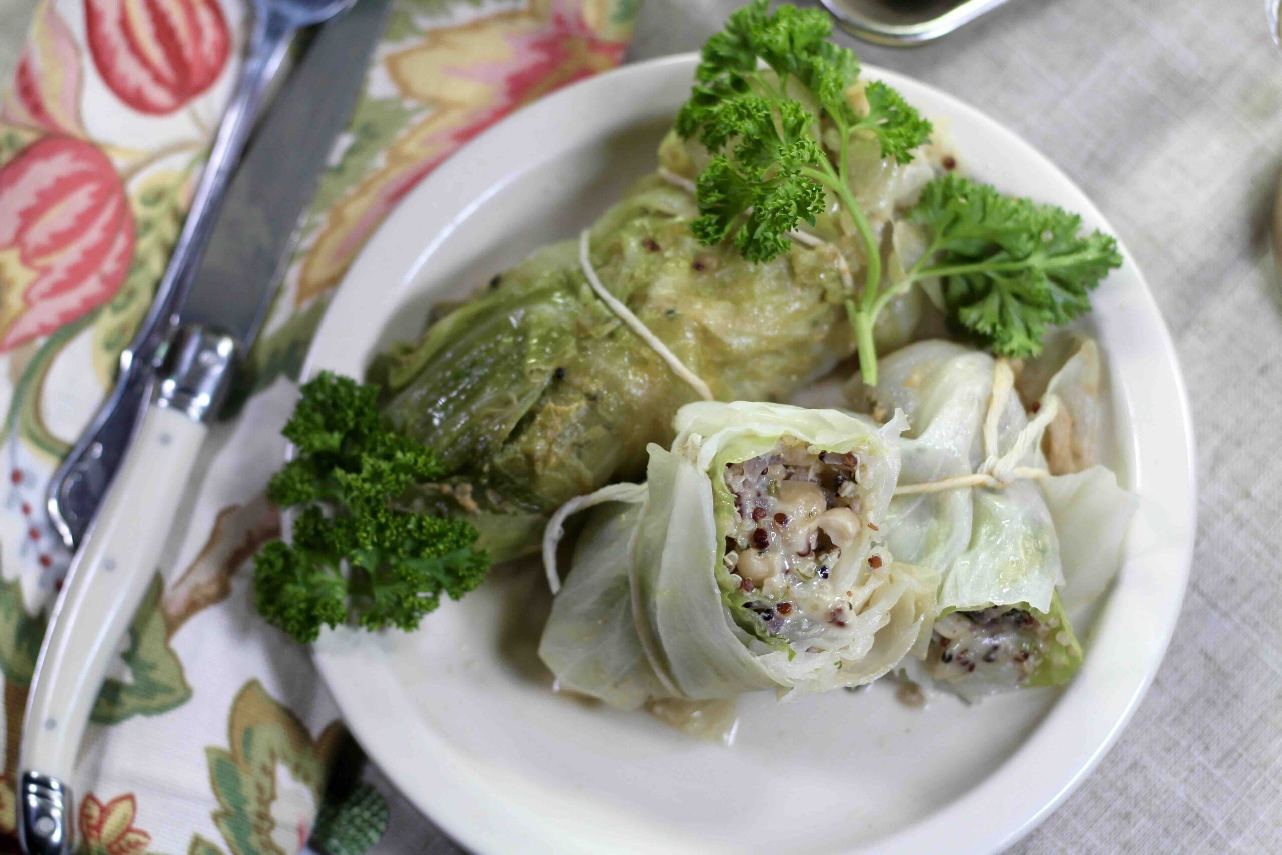 Smoked Gouda Quinoa Cabbage Rolls