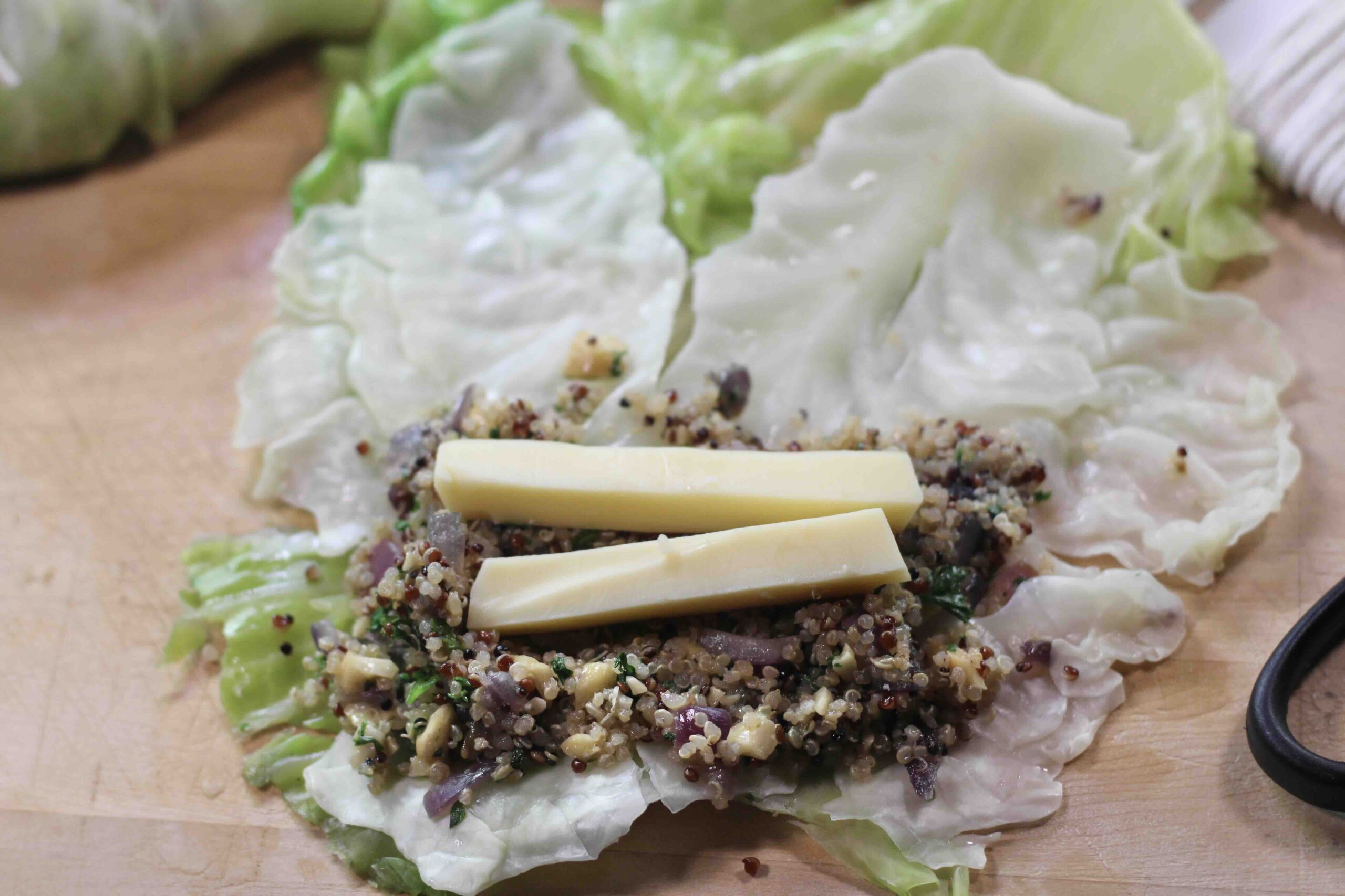 Smoked Gouda Quinoa Cabbage Rolls