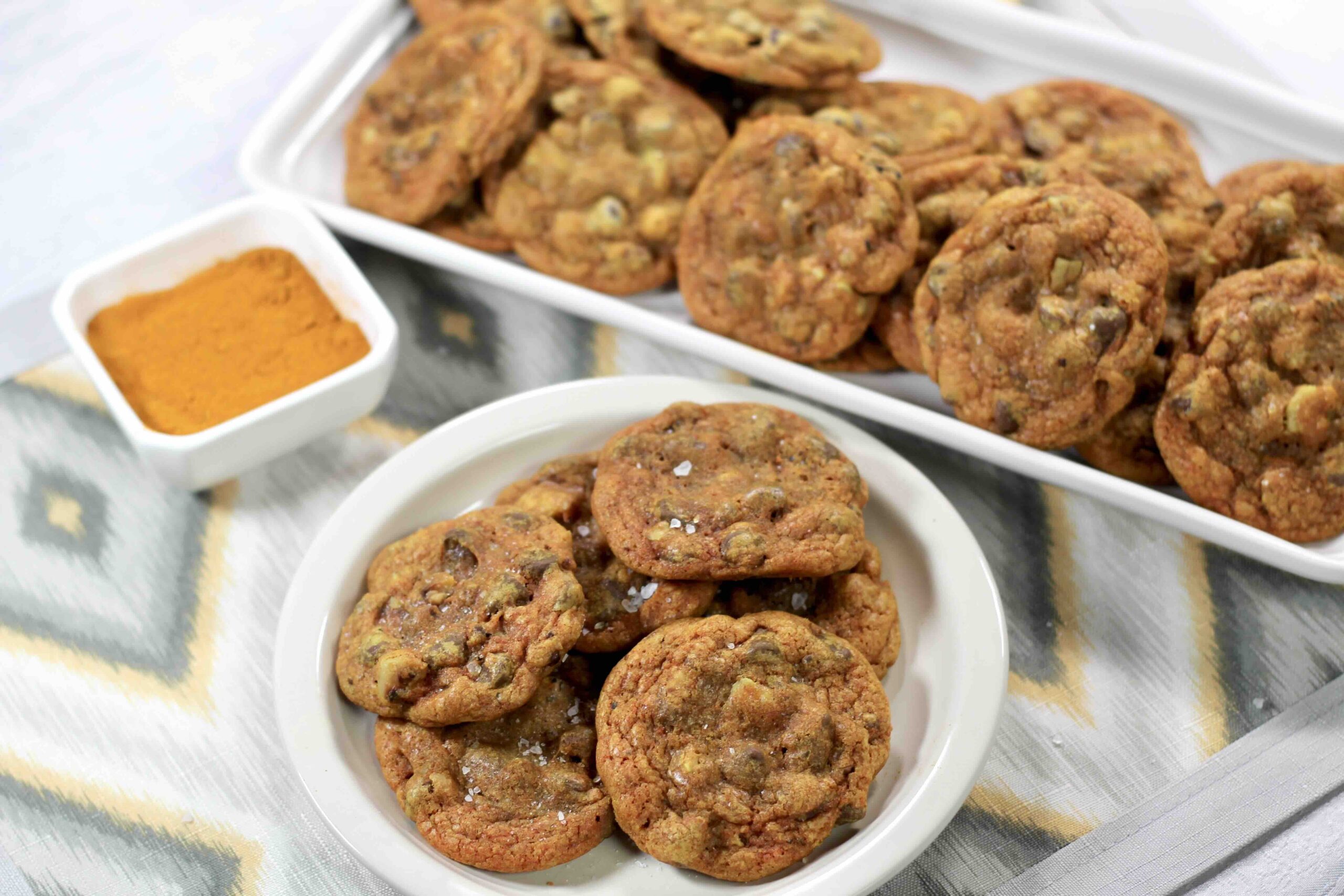 Turmeric Walnut Chocolate Chip Cookies