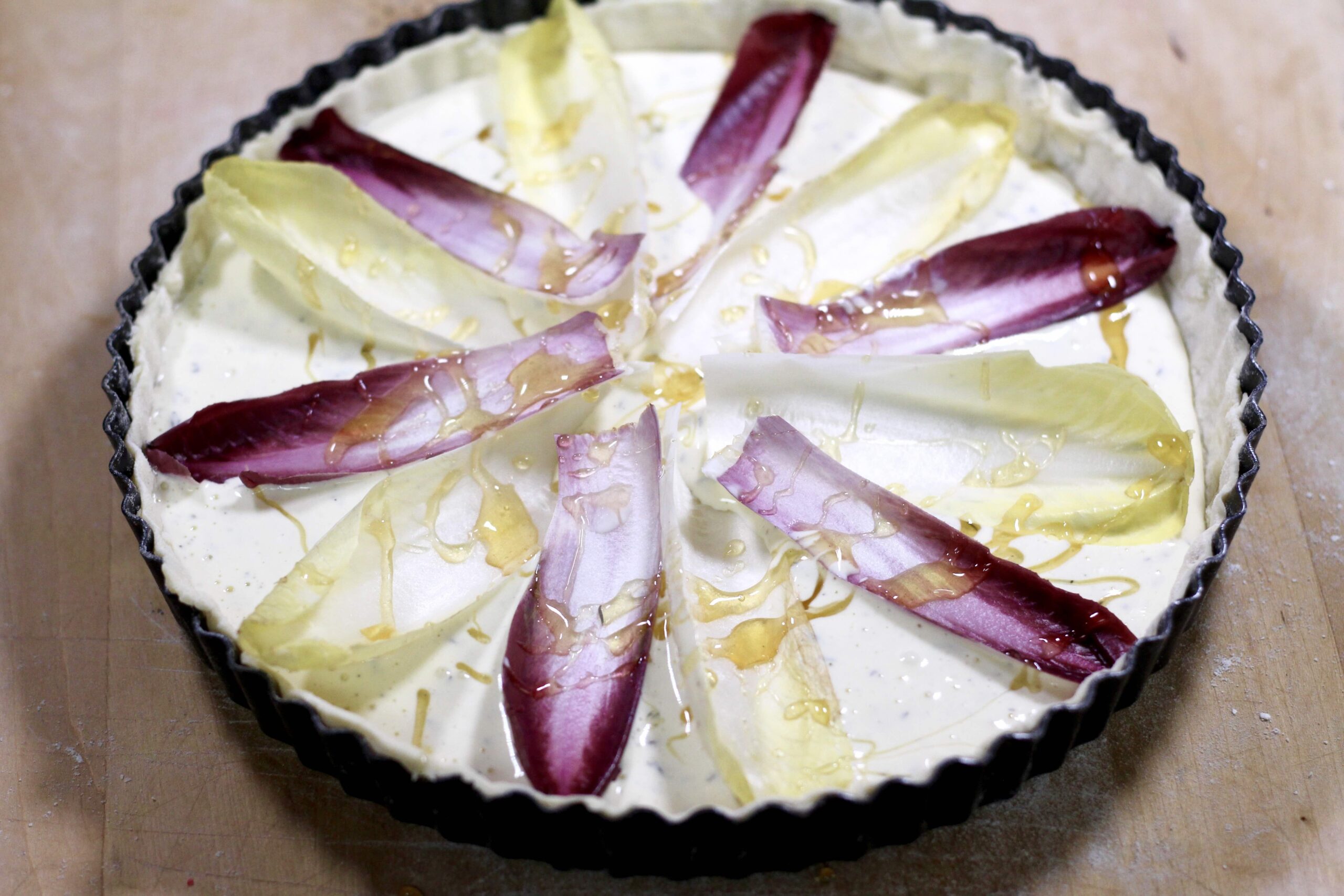 Endive Honey Goat Cheese Tart