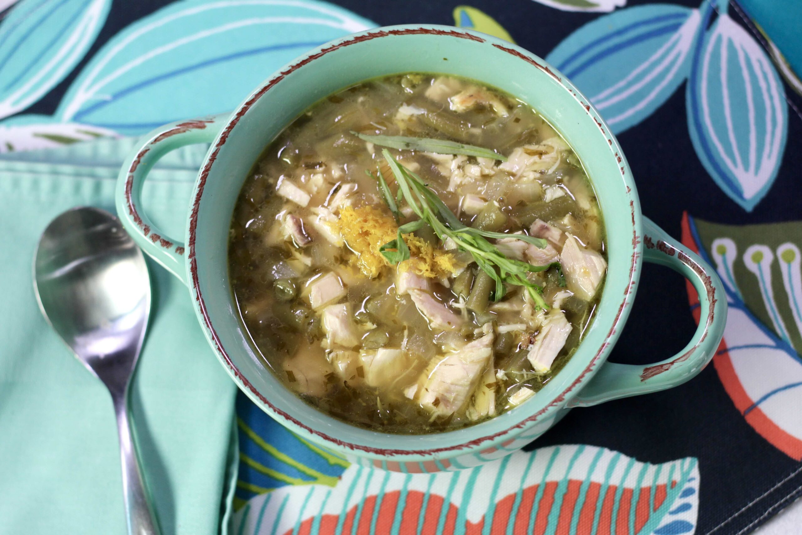 Lemon Tarragon Coconut Chicken Soup