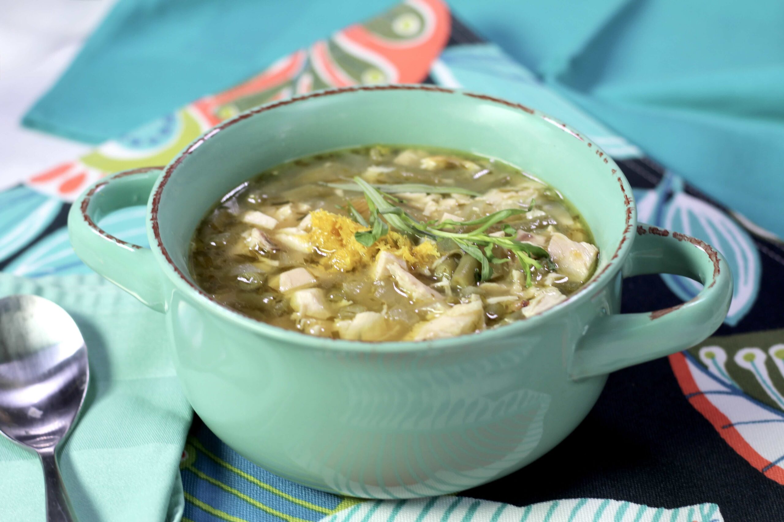 Lemon Tarragon Coconut Chicken Soup