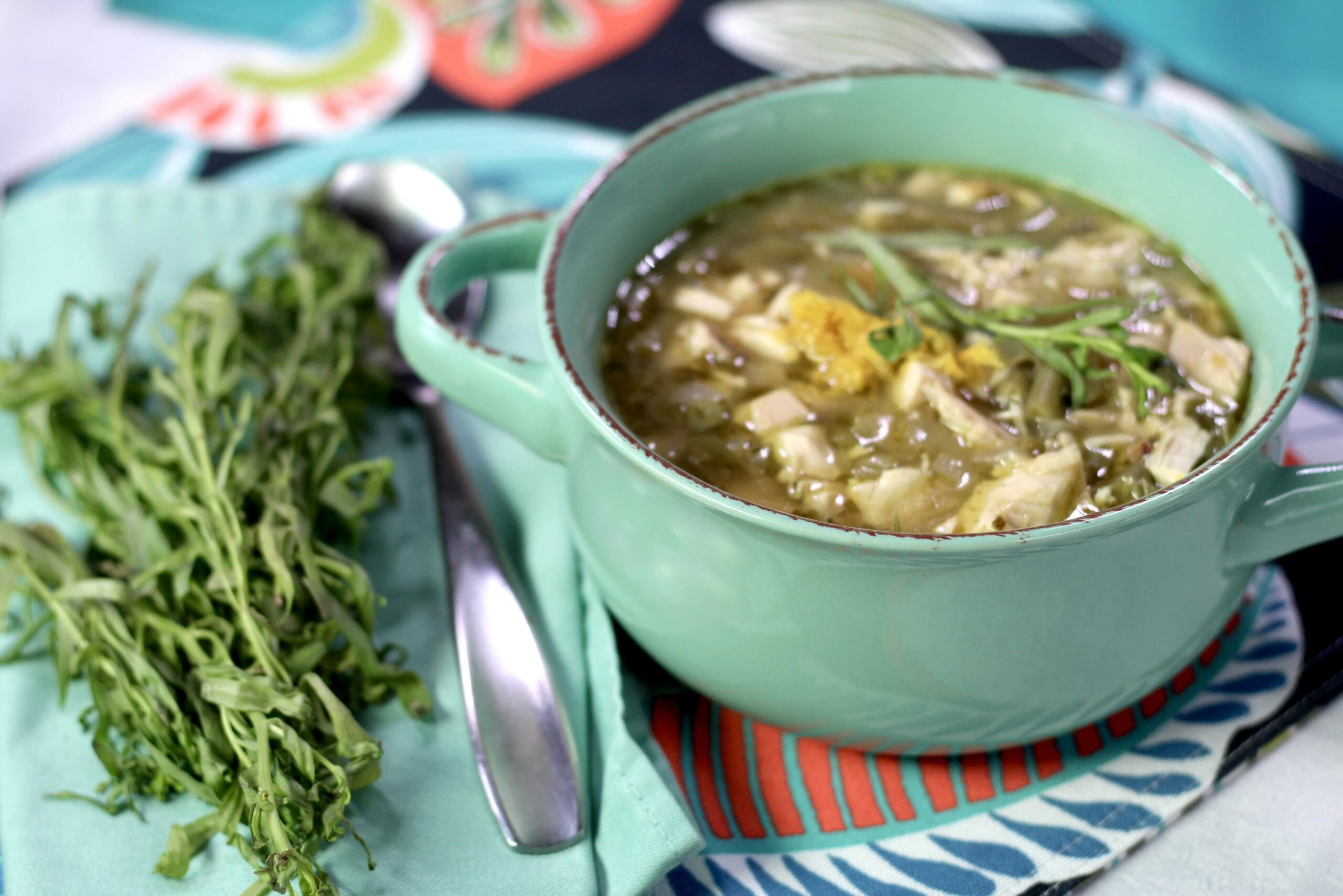 Lemon Tarragon Coconut Chicken Soup