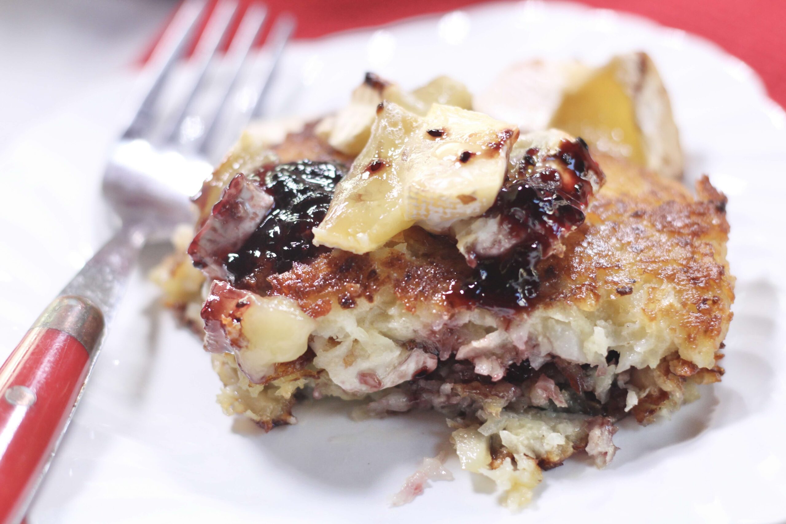 Jammy Potato Pancake Brie Bake