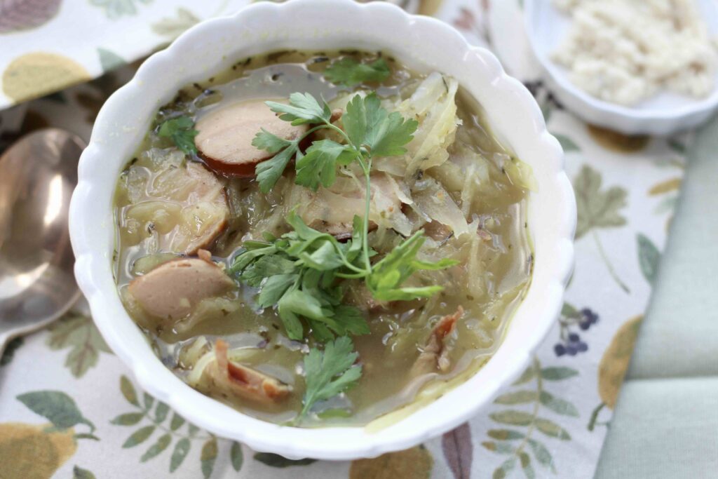 Horseradish Sauerkraut Bratwurst Soup