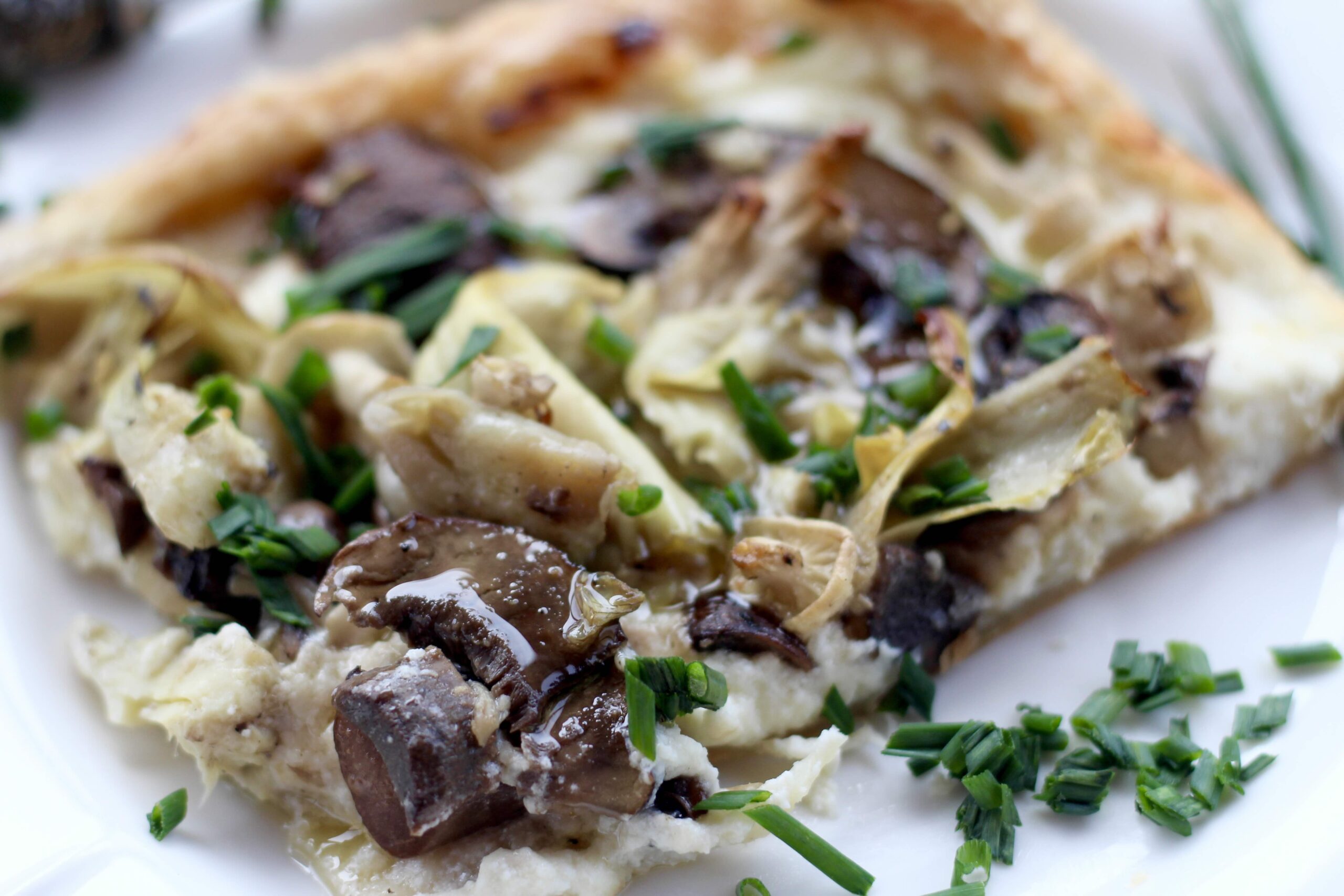 Mushroom Artichoke Feta Tart 