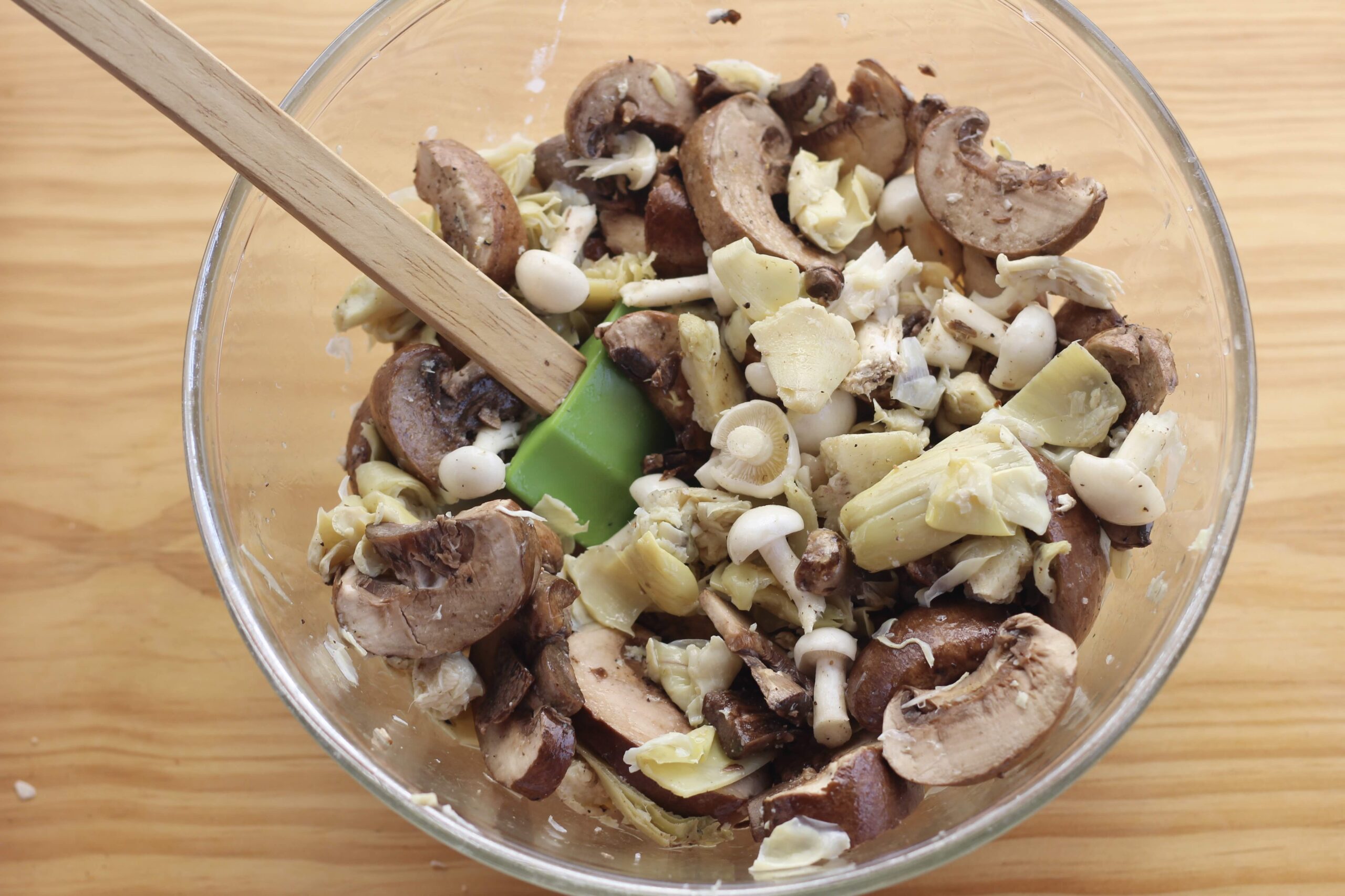 Mushroom Artichoke Feta Tart topping