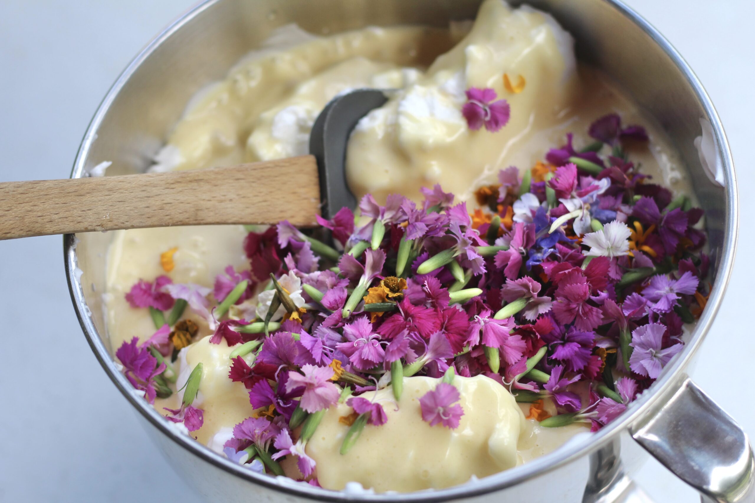 Floral Chiffon Cake Batter