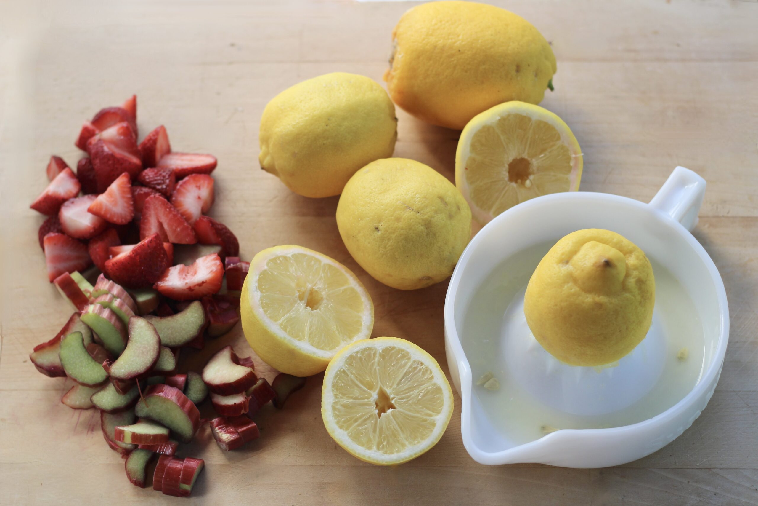 Rhubarb, Lemons, and Strawberries