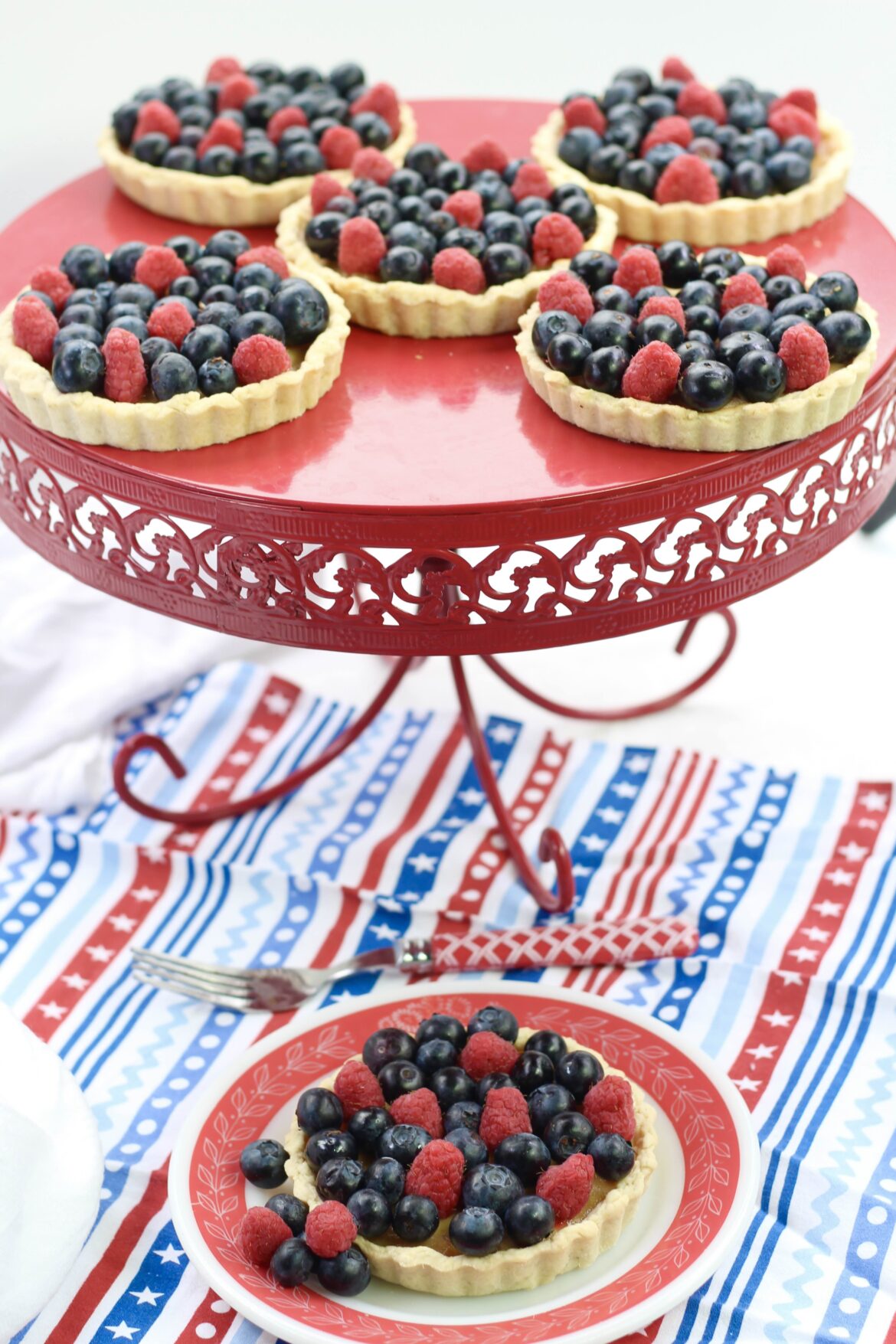 Blueberry Raspberry Marzipan Tartlets
