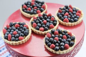 Blueberry Raspberry Marzipan Tartlets
