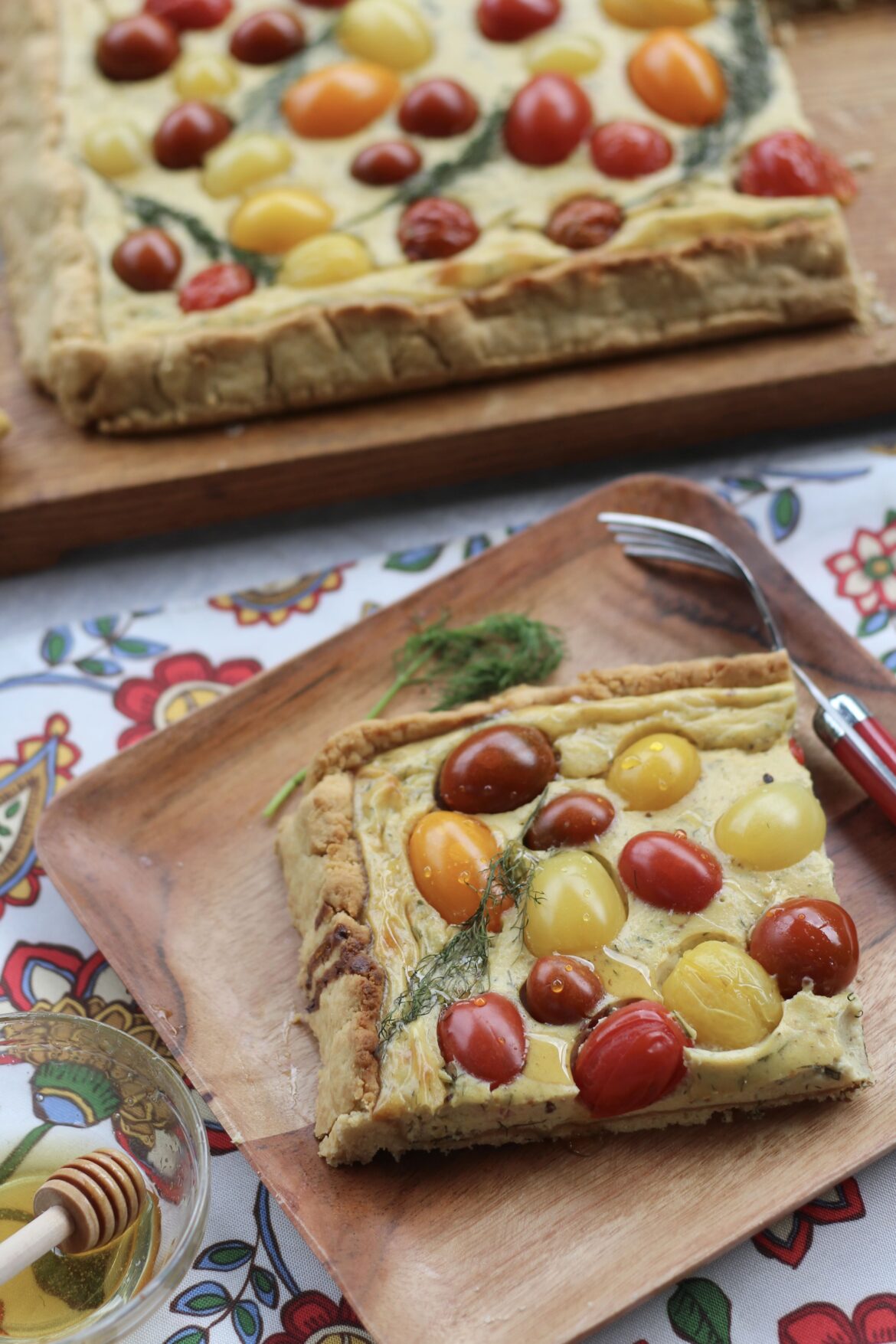Tomato Honey Mustard Dill Tart