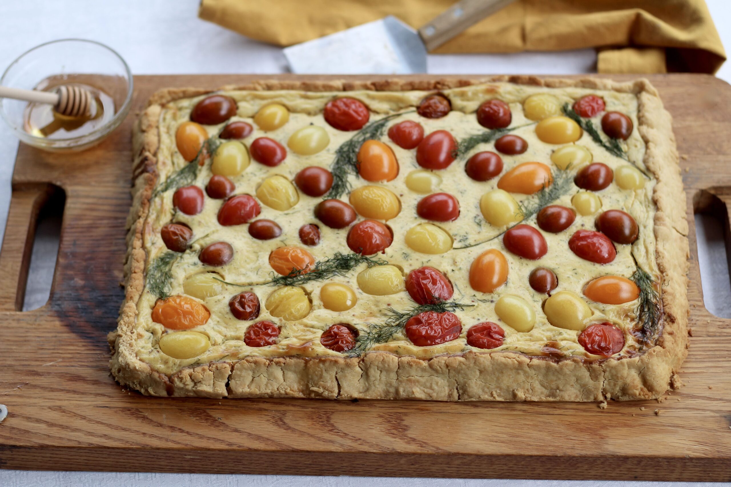 Tomato Honey Mustard Dill Tart