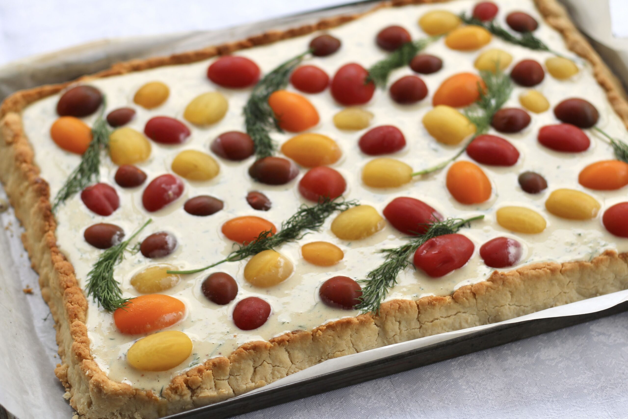 Tomato Honey Mustard Dill Tart