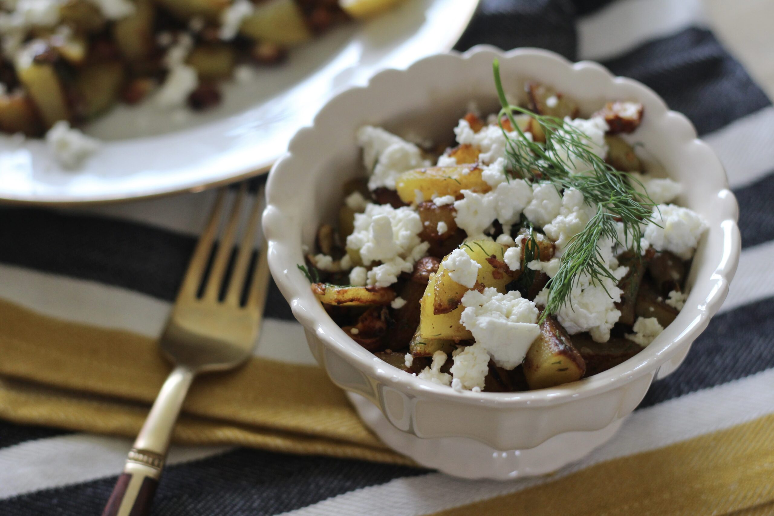 Hazelnut Feta Caramelized Potatoes