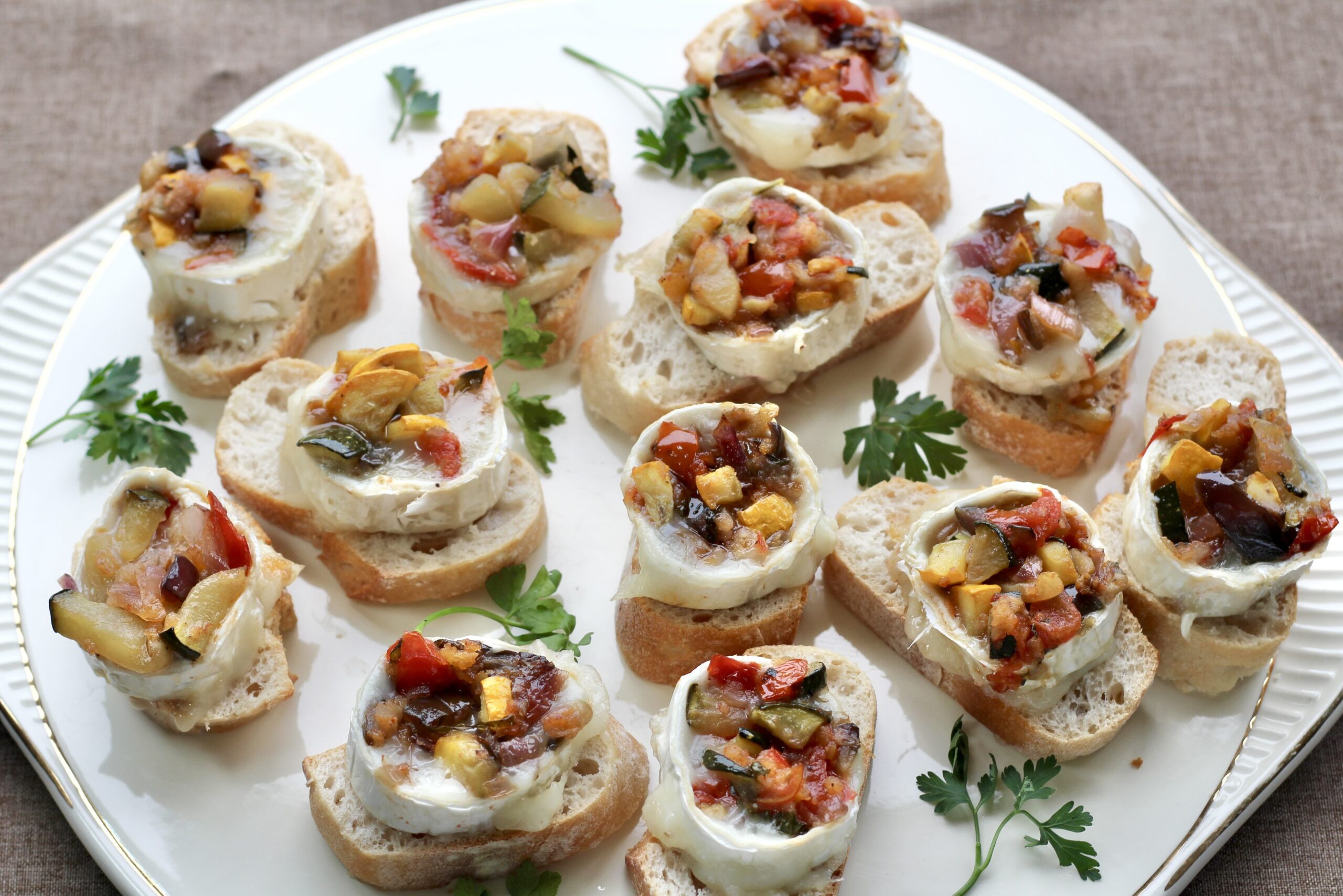 Honey Goat Cheese Ratatouille Appetizer