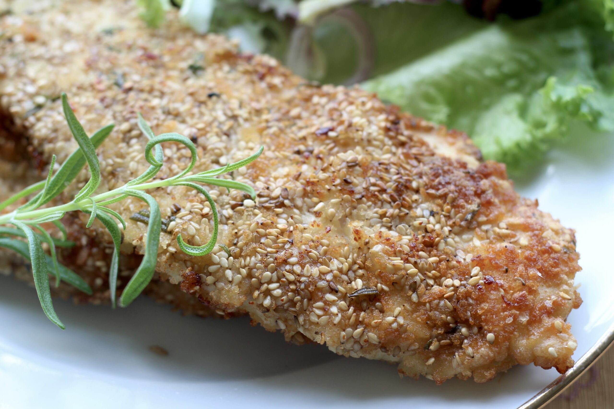 Sesame Rosemary Chicken Schnitzel