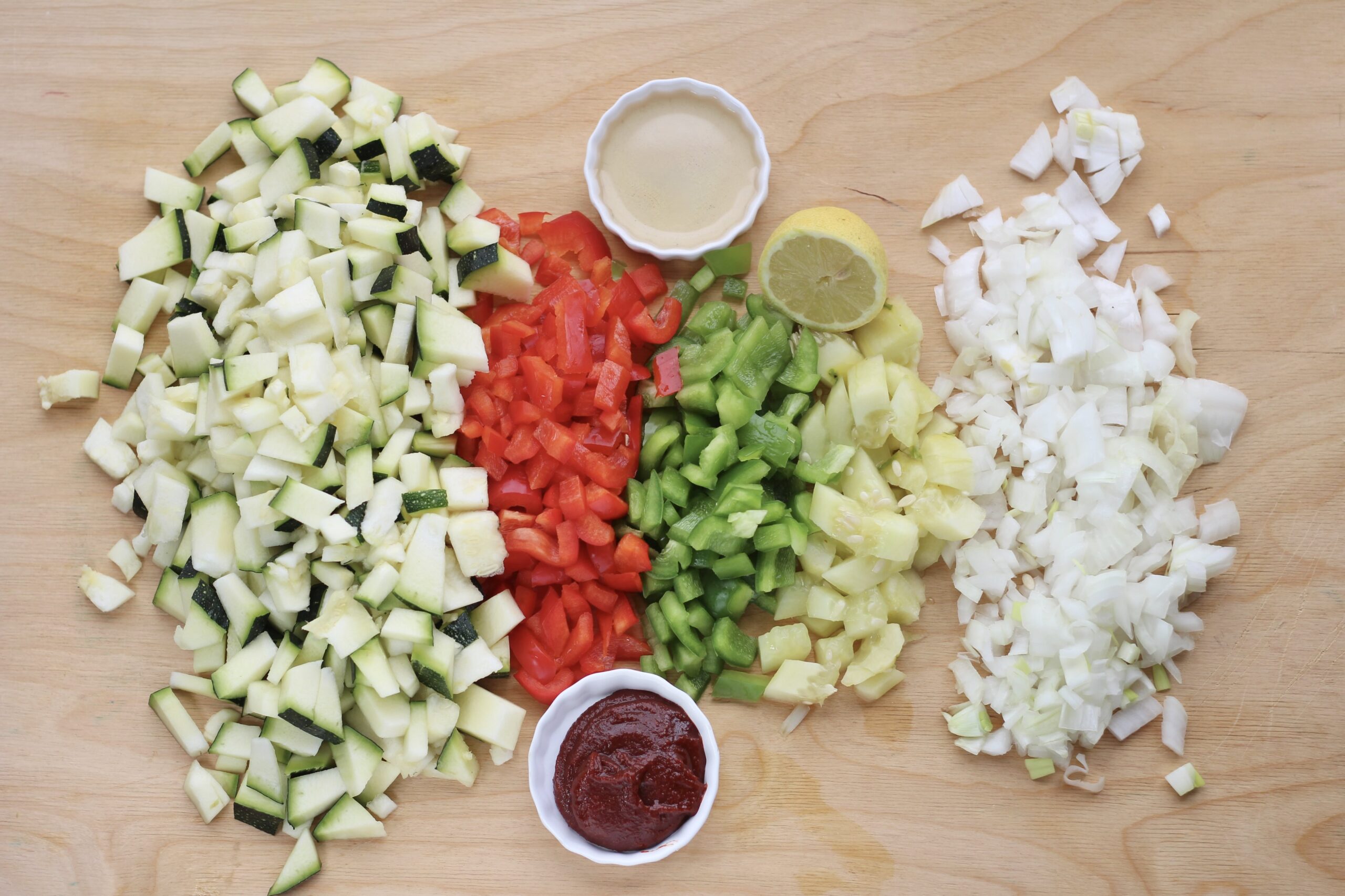 Spicy Zucchini Gochujang Gazpacho ingredients