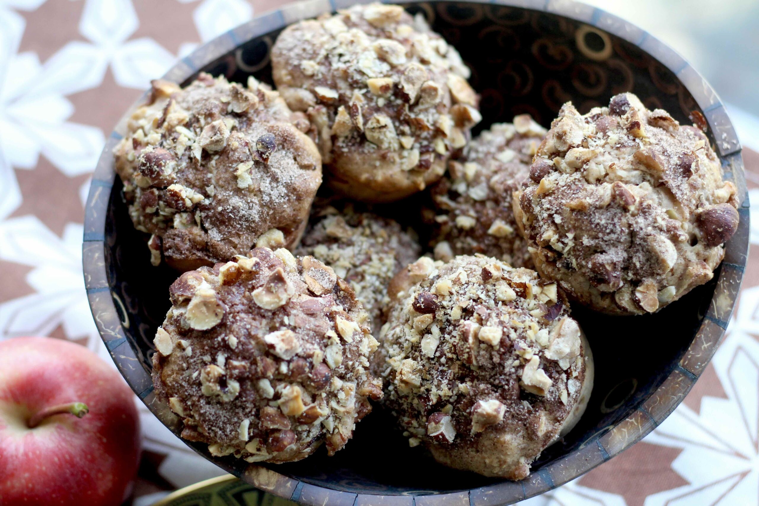 Apple Cinnamon Hazelnut Buttermilk Muffins