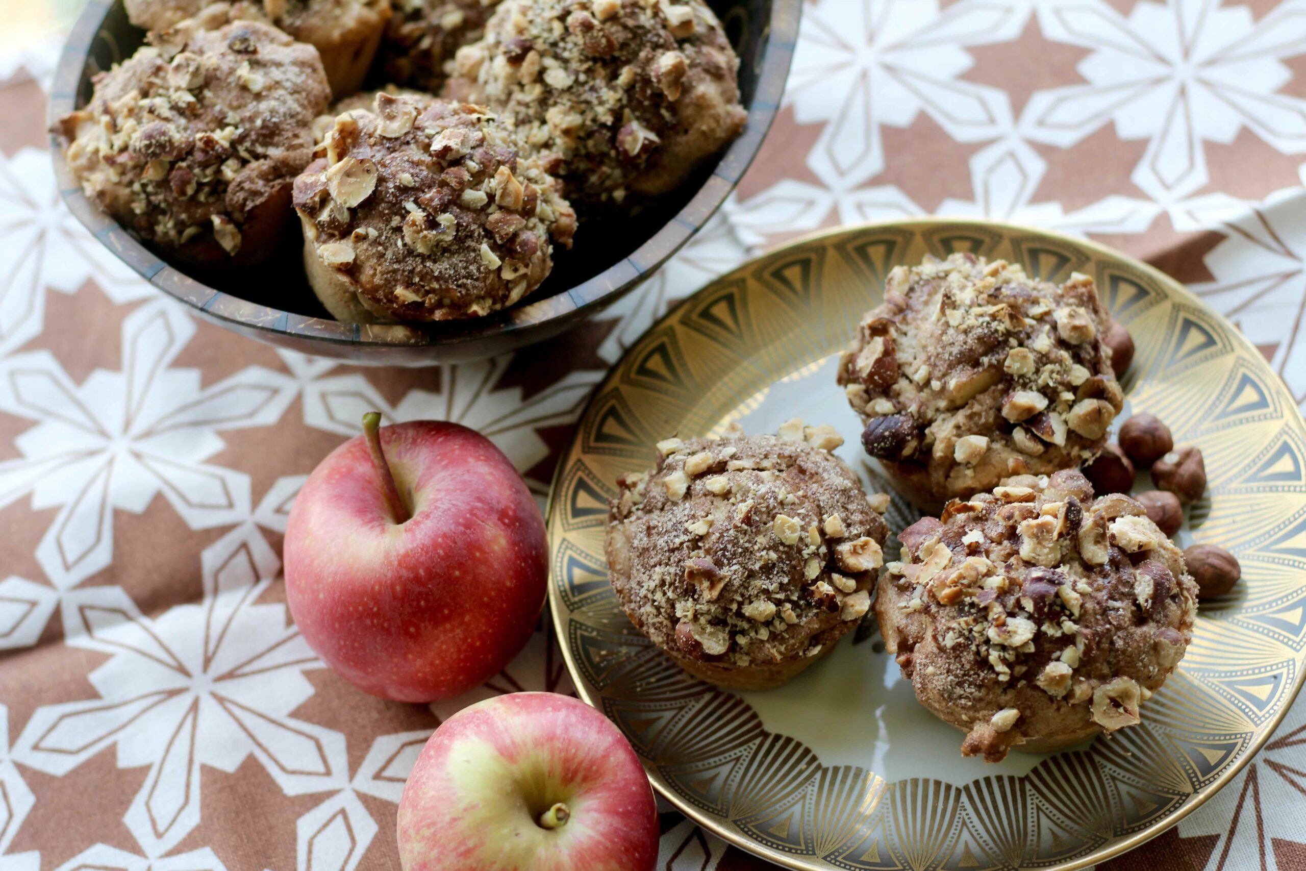Apple Cinnamon Hazelnut Buttermilk Muffins