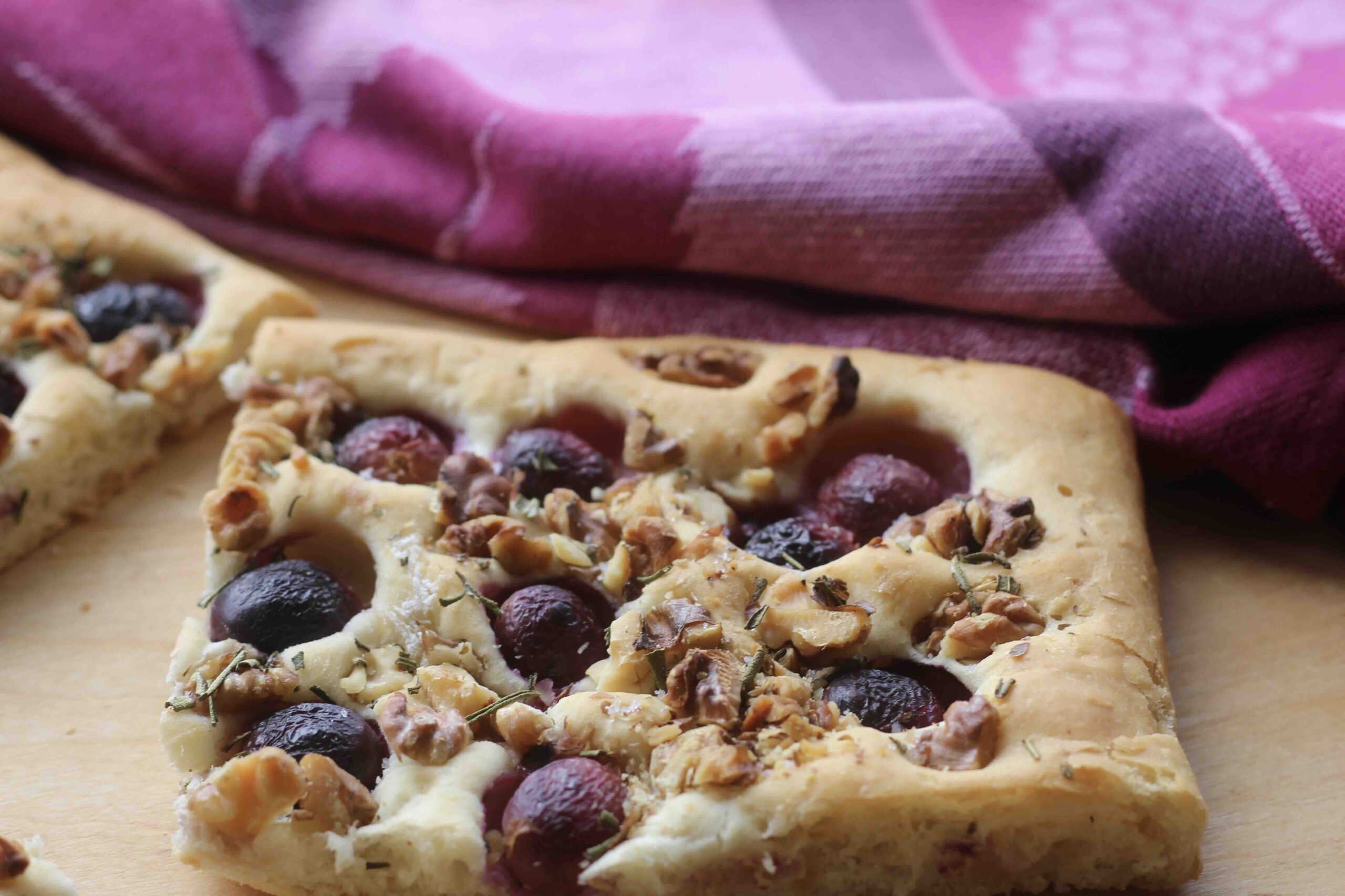 Grape Walnut Rosemary Flatbread