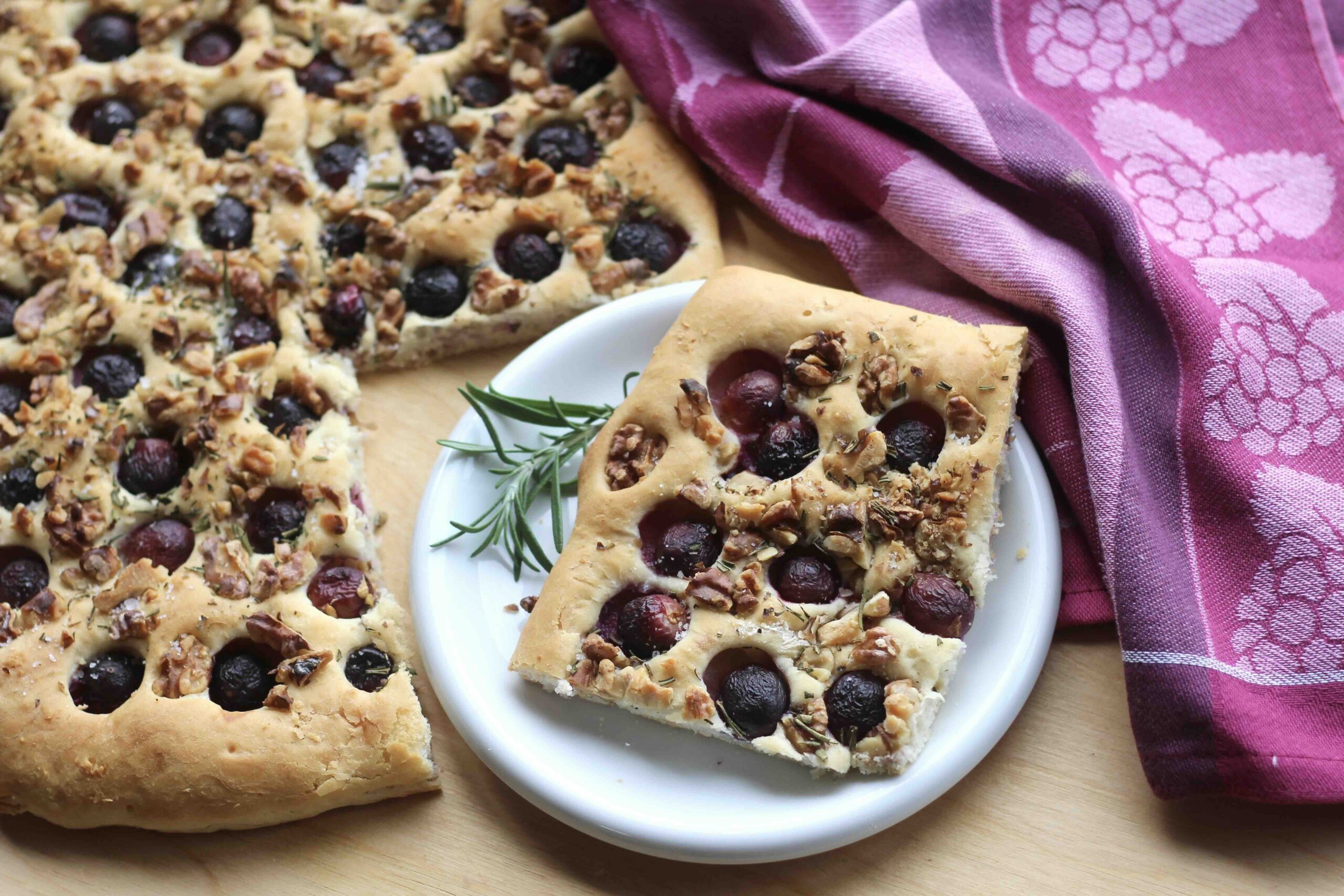 Grape Walnut Rosemary Flatbread