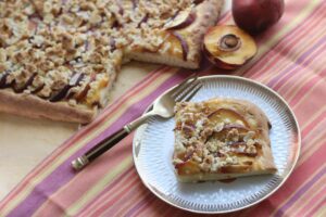 Peach Marzipan Streusel Cake